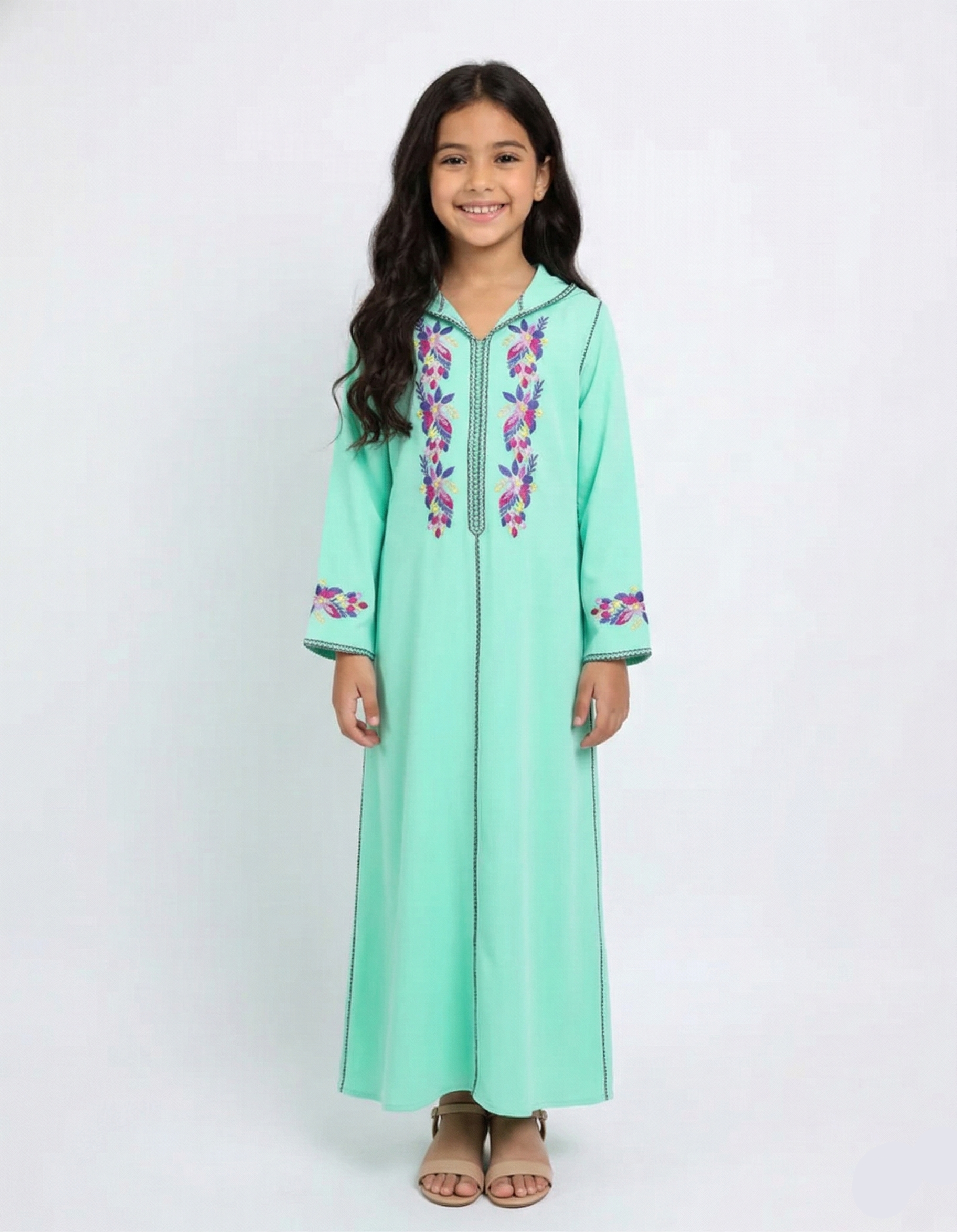 Jellaba - Bleu Tiffany pour fille — En Stock Orabeldi