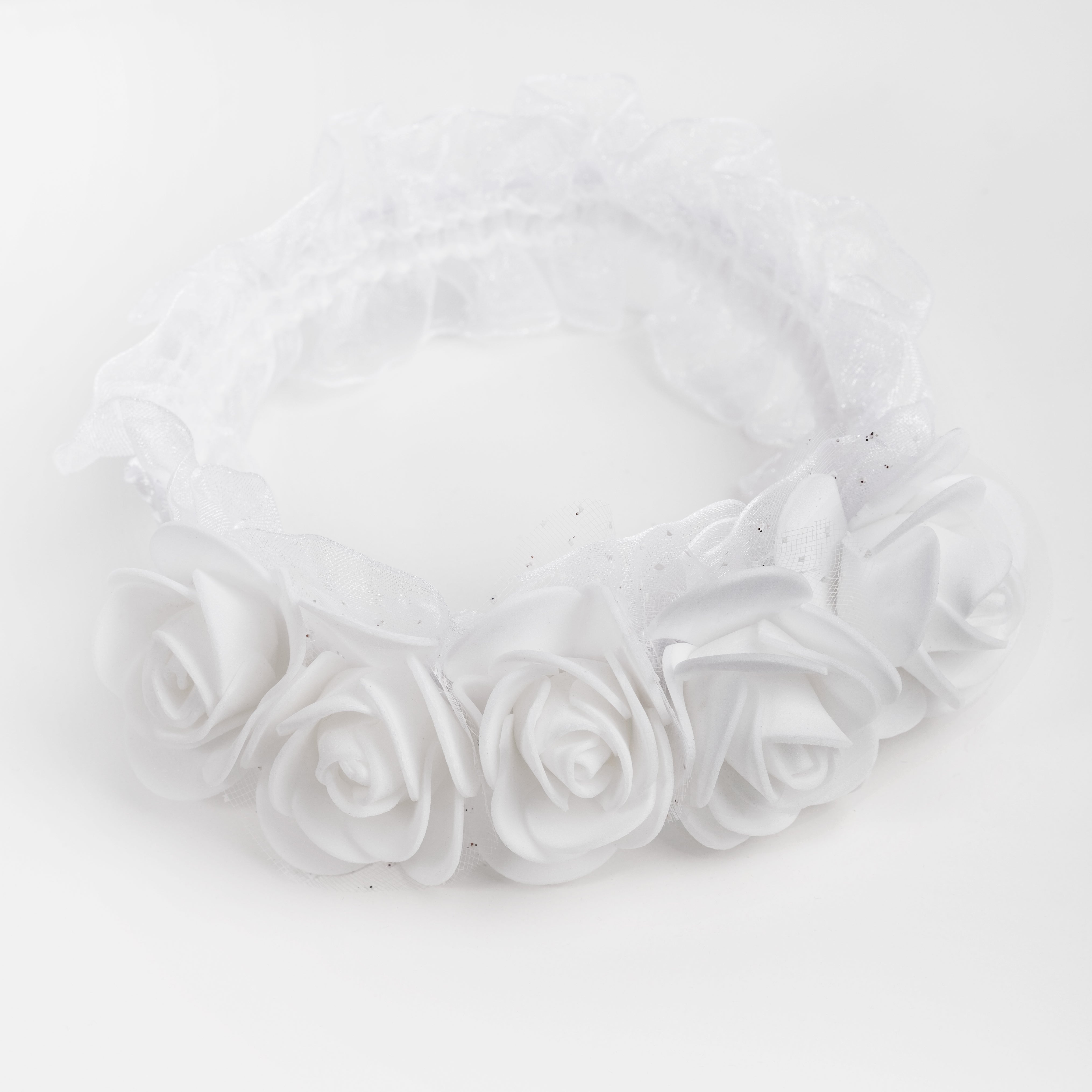 Bandeau - Blanc floral pour fille — Haute Couture Marocaine Orabeldi