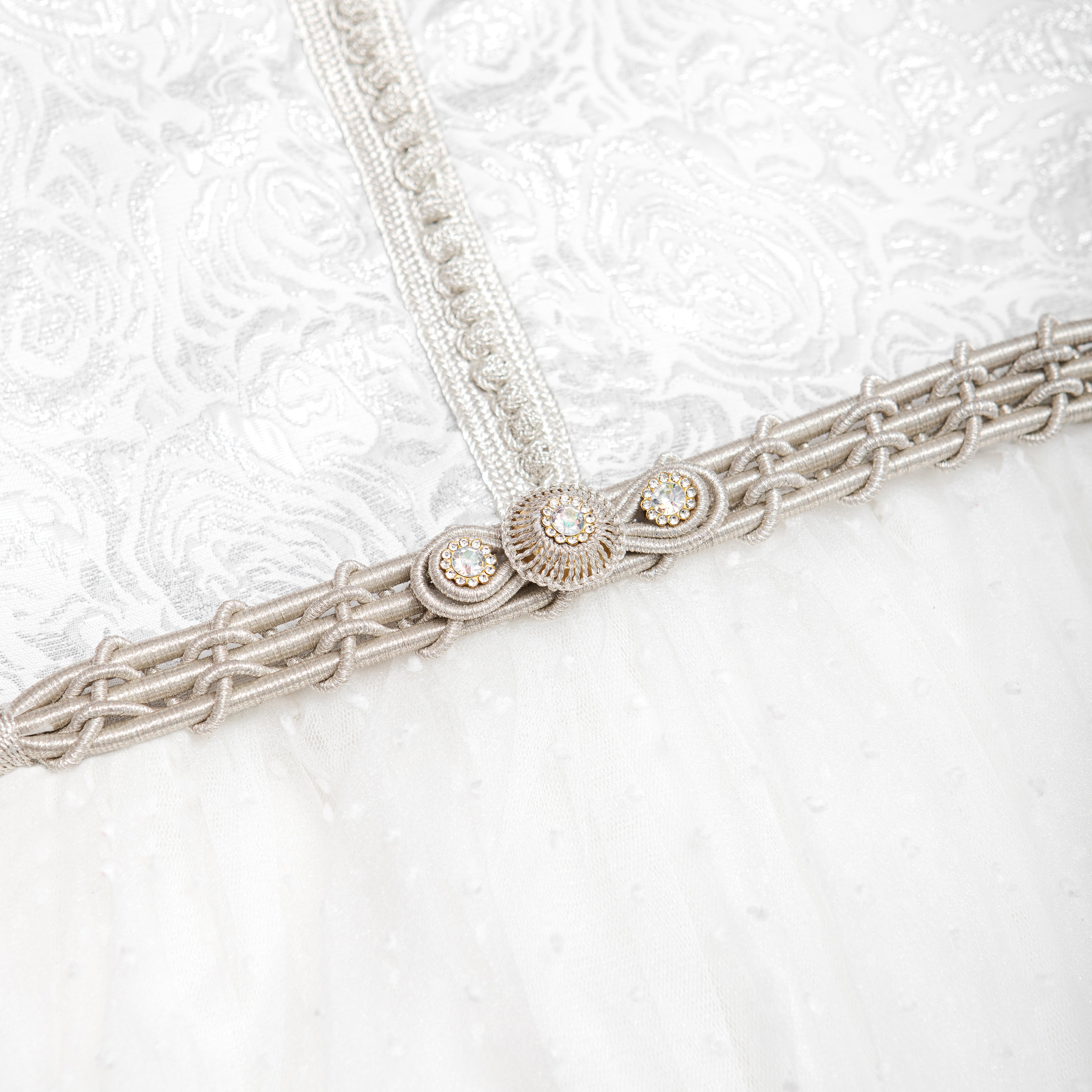 Caftan - Blanc à pois pour fille Thumbnail 3