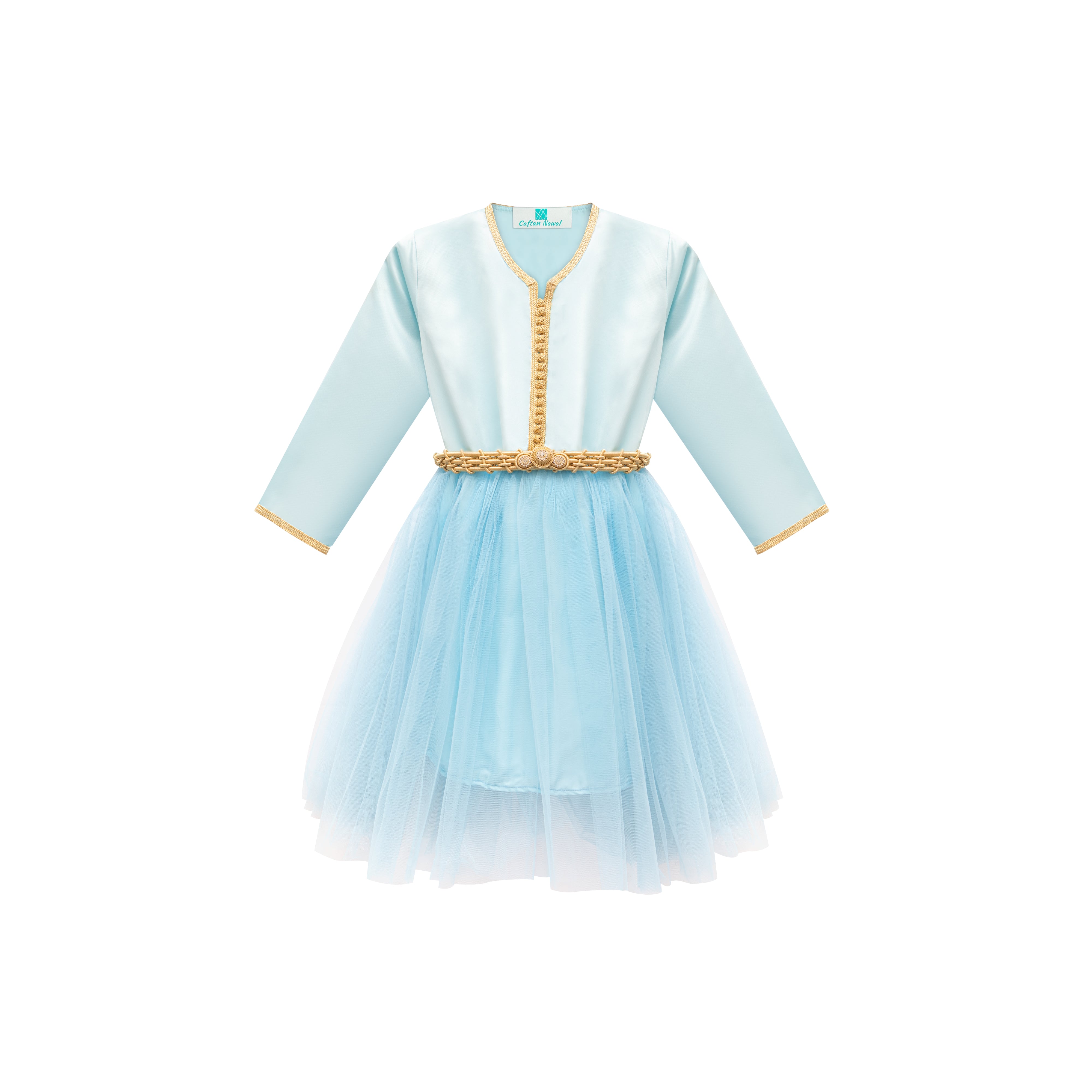 Caftan - Bleu clair pour fille Thumbnail 2
