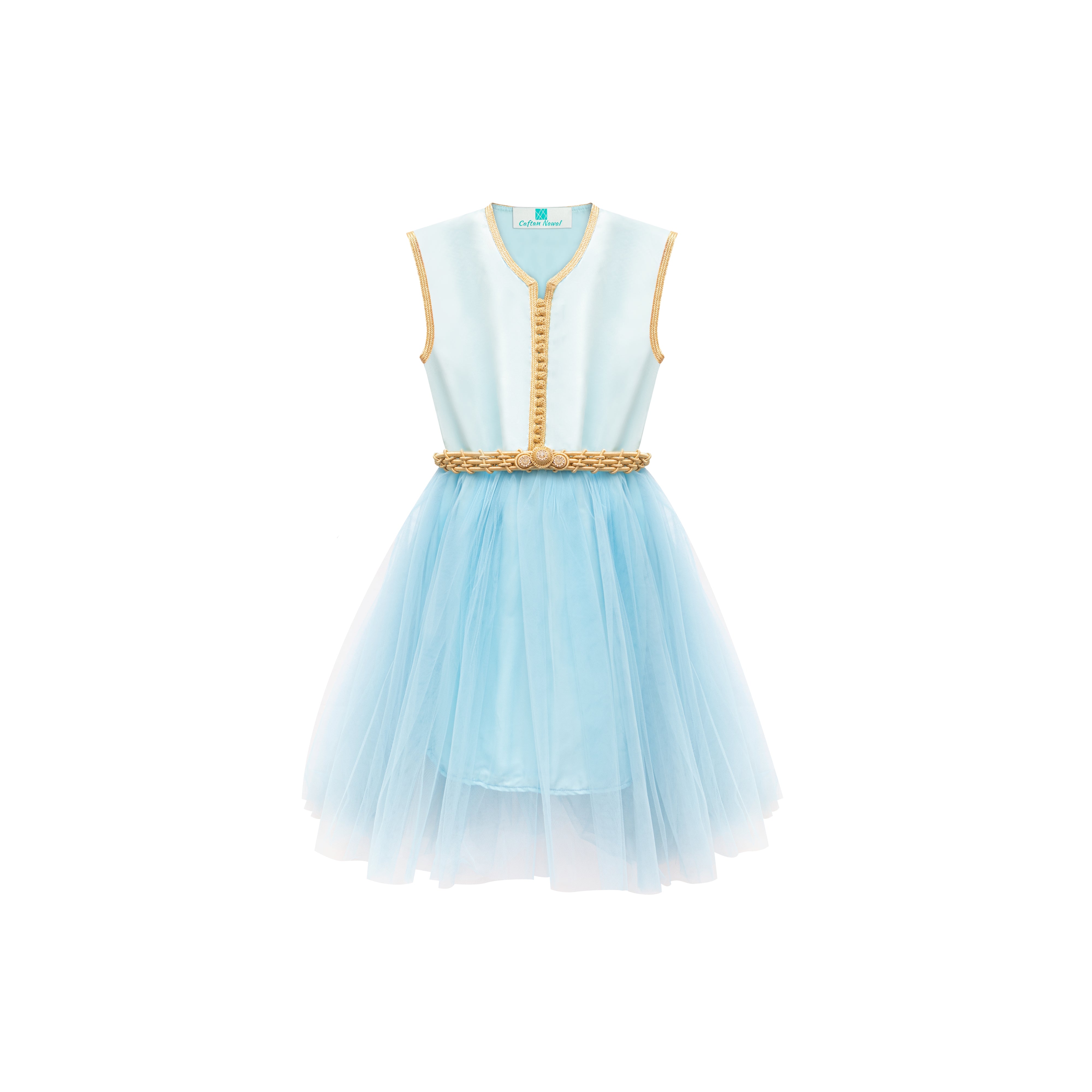Caftan - Bleu clair pour fille Thumbnail 3