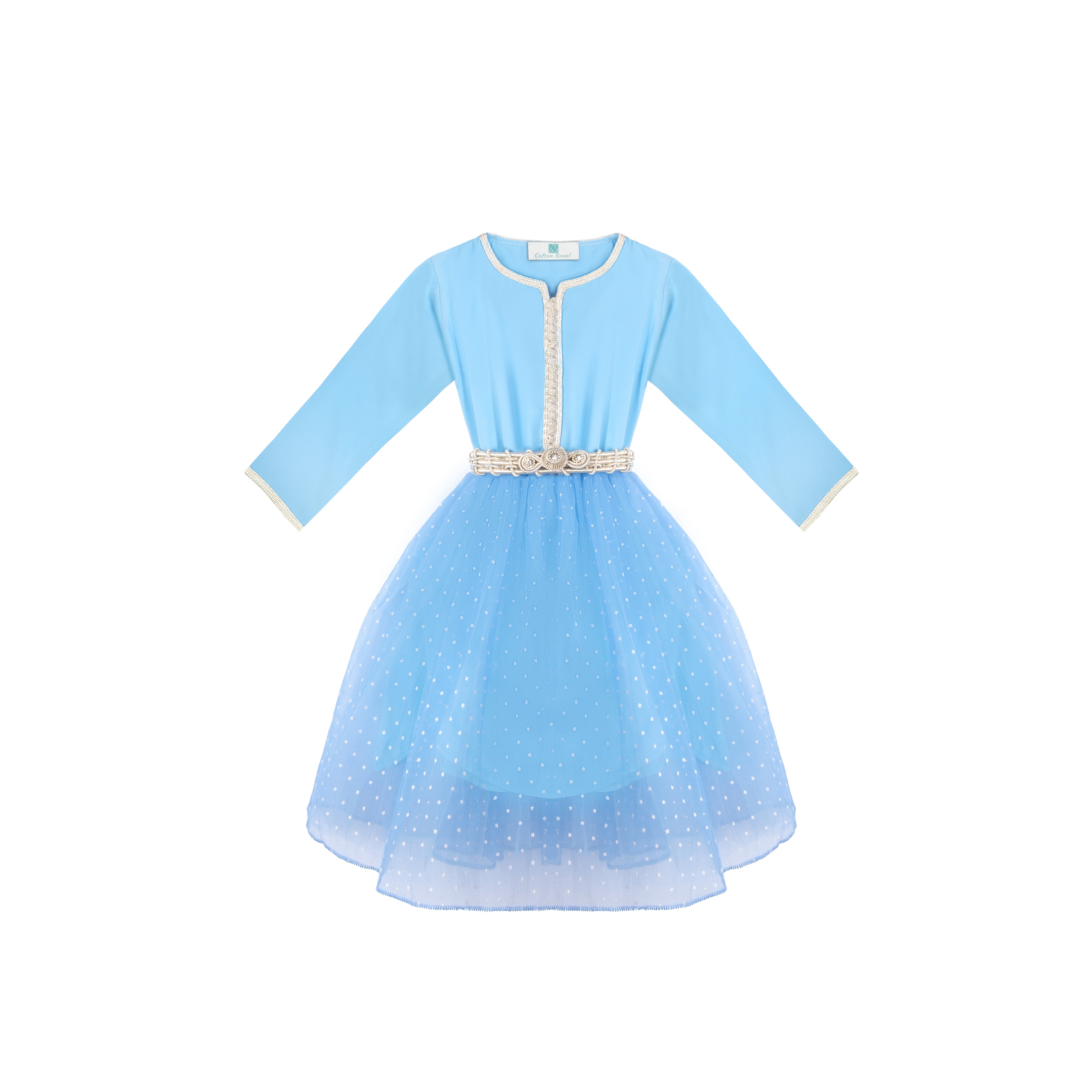 Caftan - Bleu étoile pour fille — Haute Couture Marocaine Orabeldi
