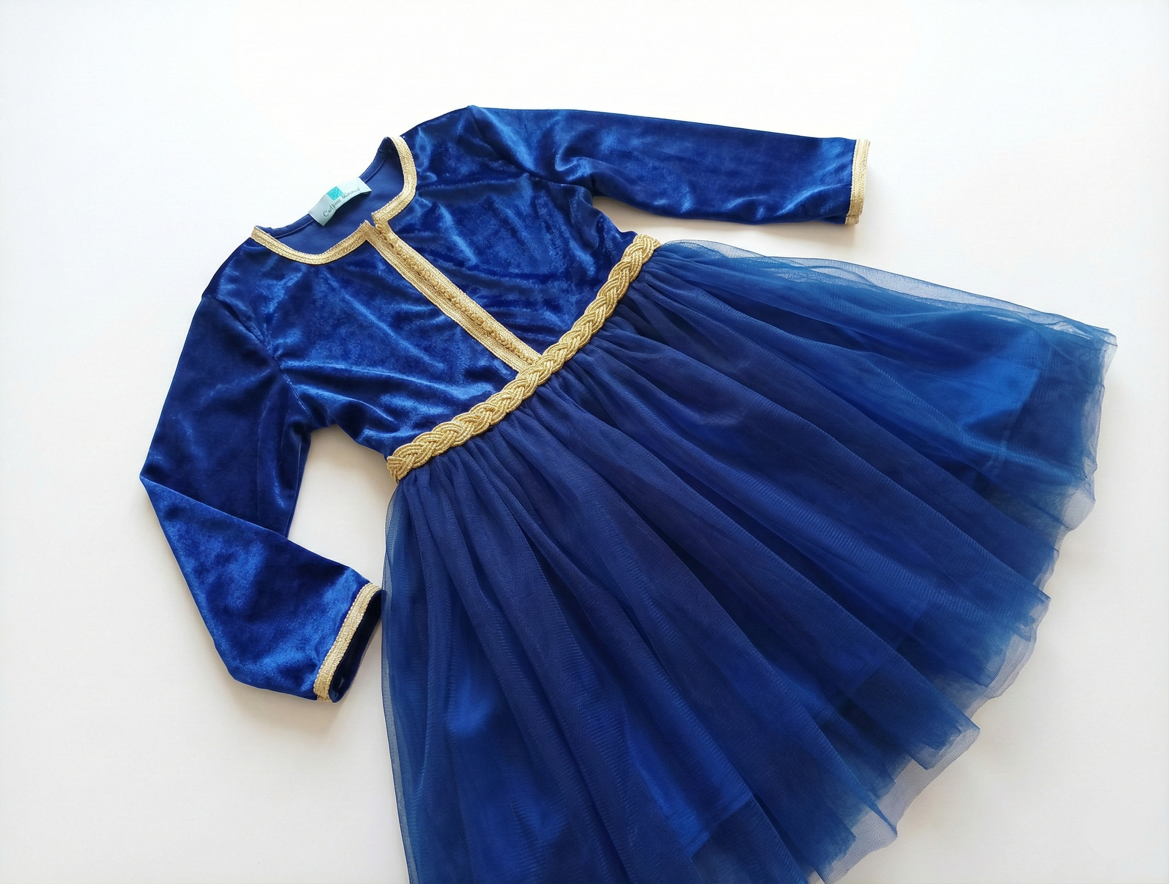 Caftan Bleu Saphir pour Fille Thumbnail 3