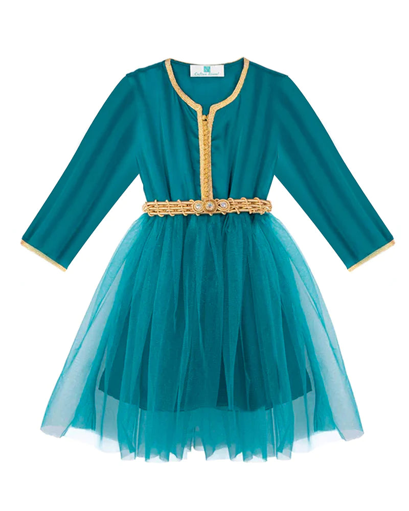 Caftan - Deep aqua pour fille Thumbnail 2