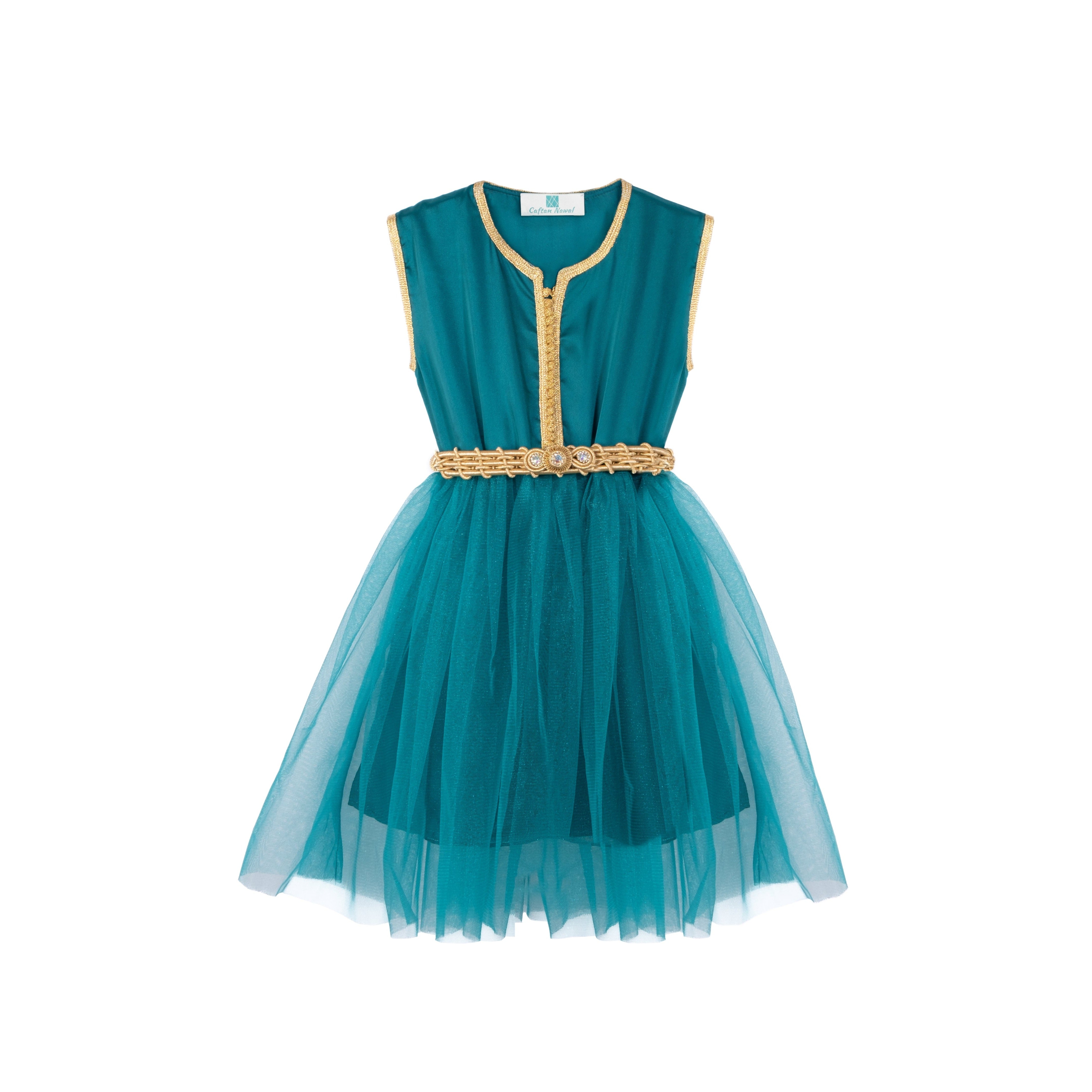 Caftan - Deep aqua pour fille Thumbnail 3