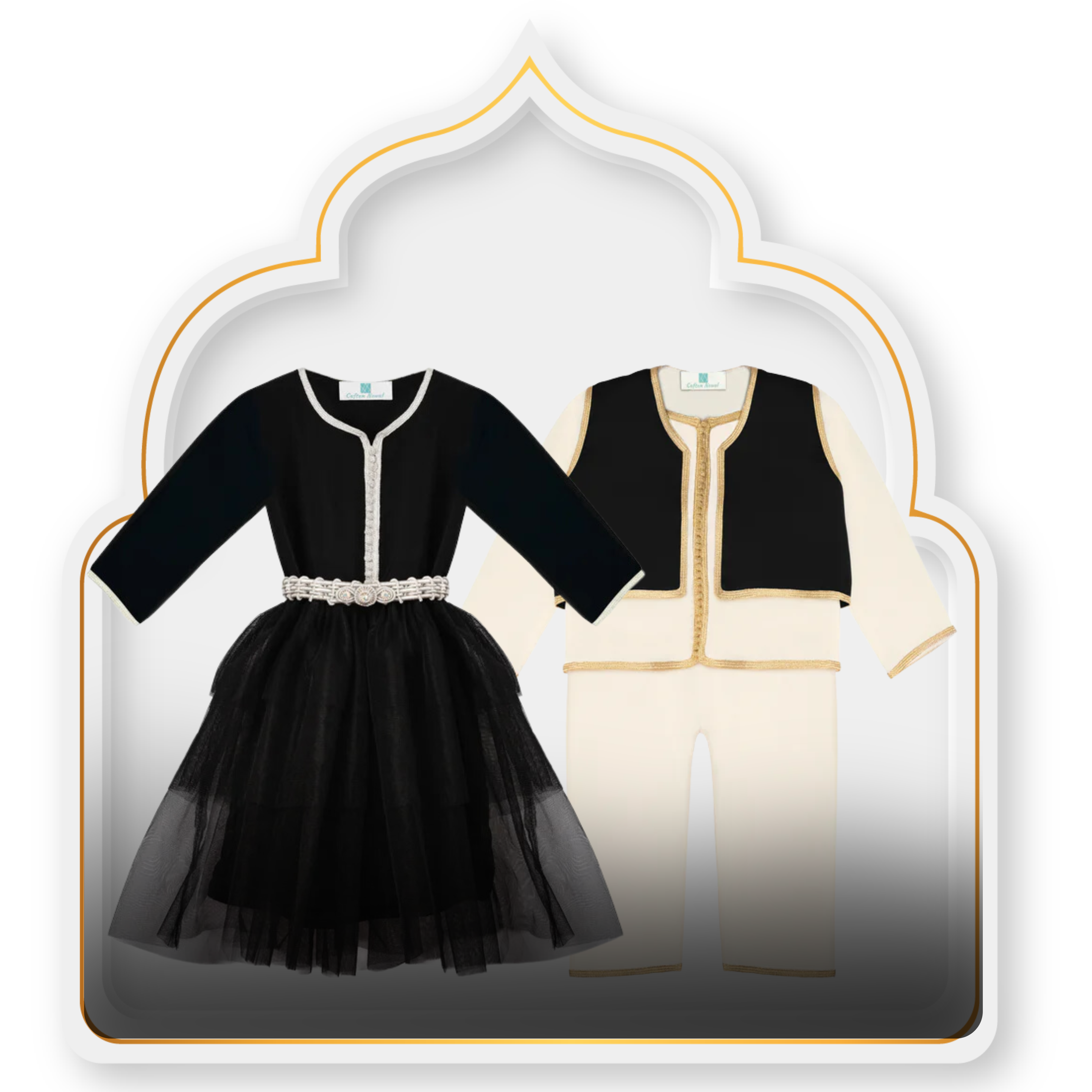 Caftan et Jabador Noir Nuit — Haute Couture Marocaine Orabeldi