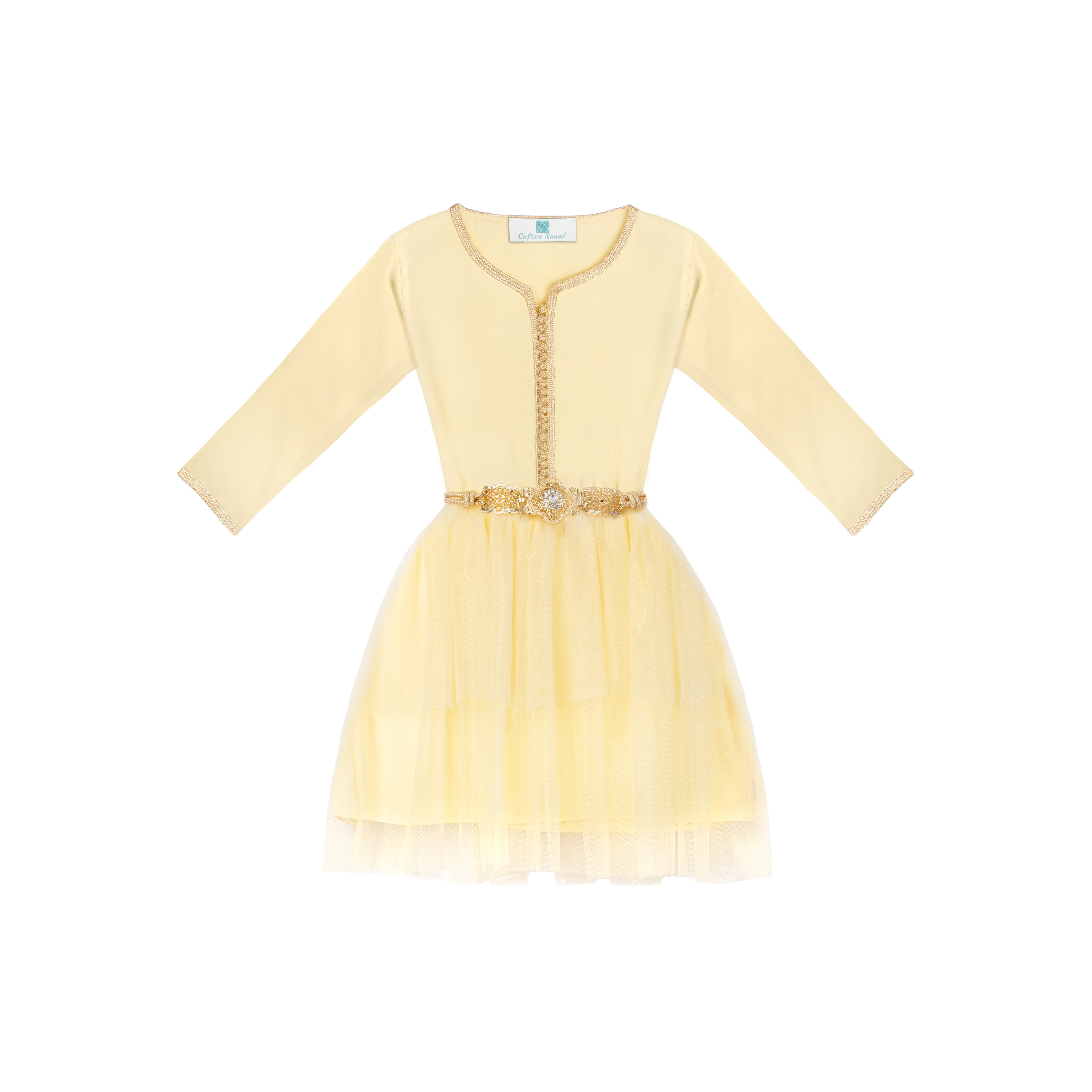 Caftan - Jaune Maize pour fille Thumbnail 2