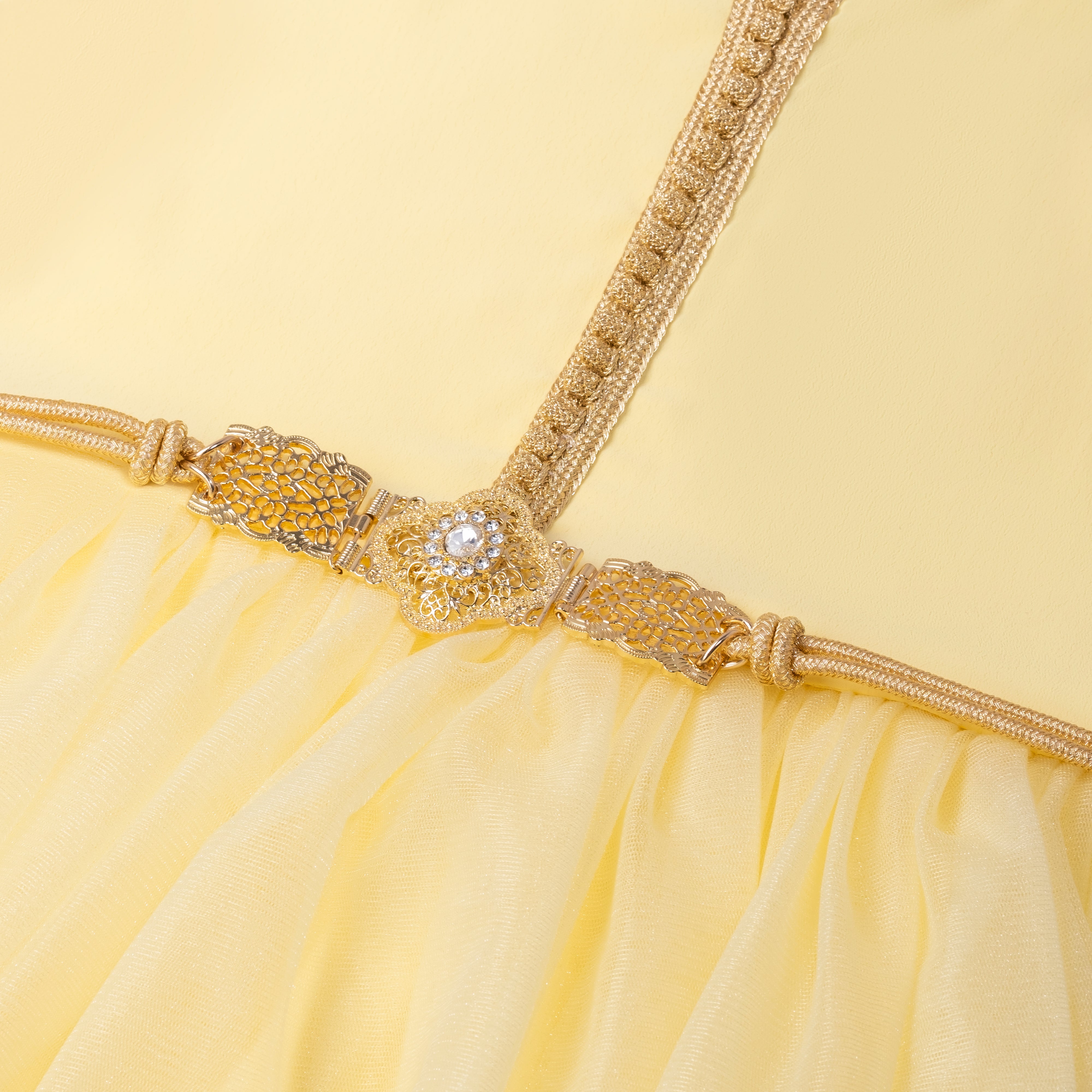 Caftan - Jaune Maize pour fille Thumbnail 4