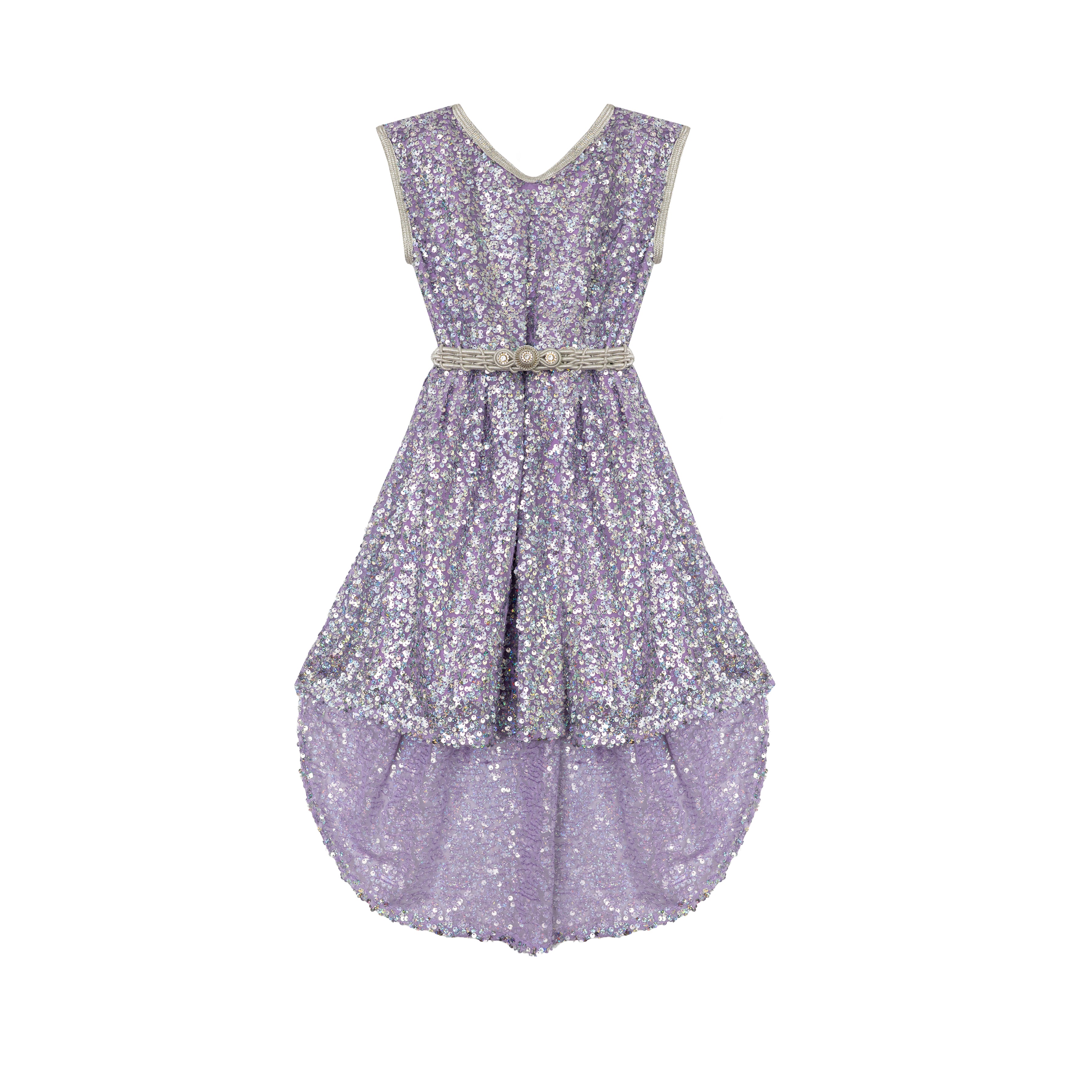 Caftan - Lavande Pailletée pour fille Thumbnail 2