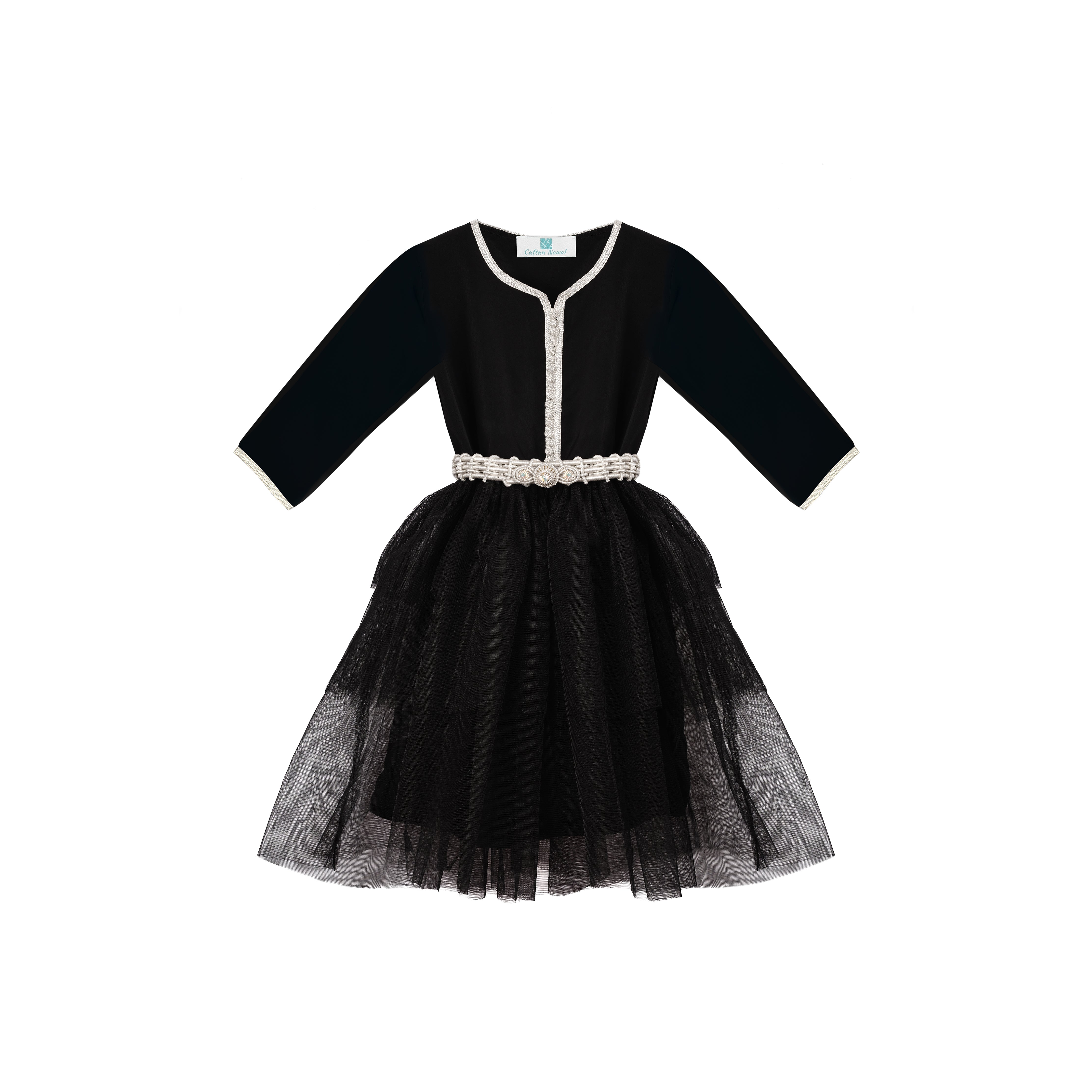 Caftan - Noir nuit pour fille Thumbnail 2
