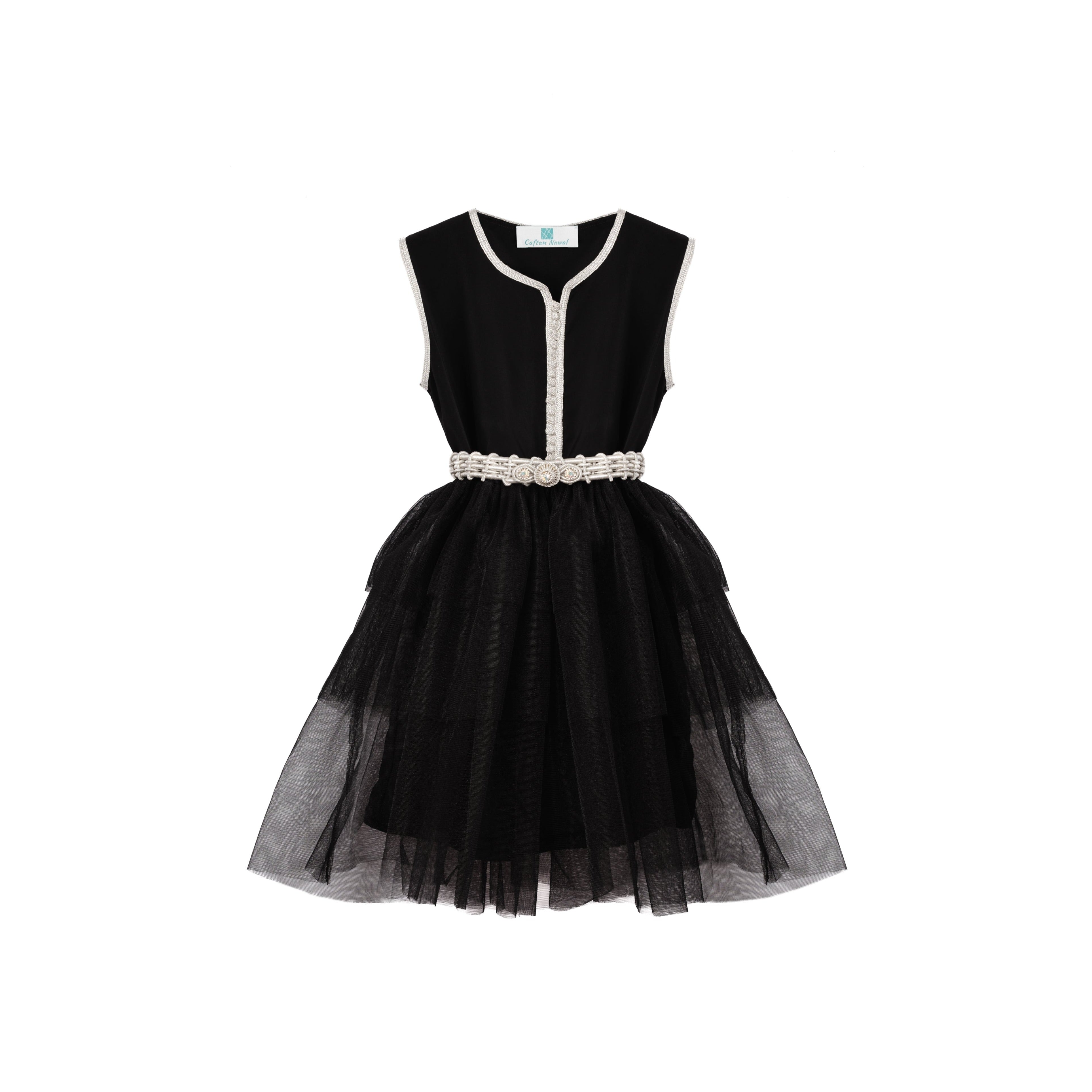 Caftan - Noir nuit pour fille Thumbnail 3