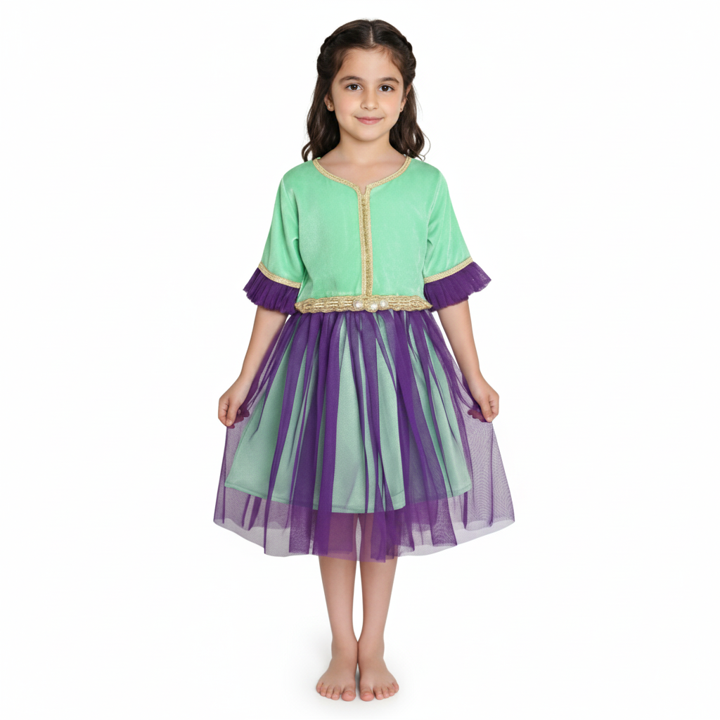 Caftan - Pervenche pour fille — Haute Couture Marocaine Orabeldi