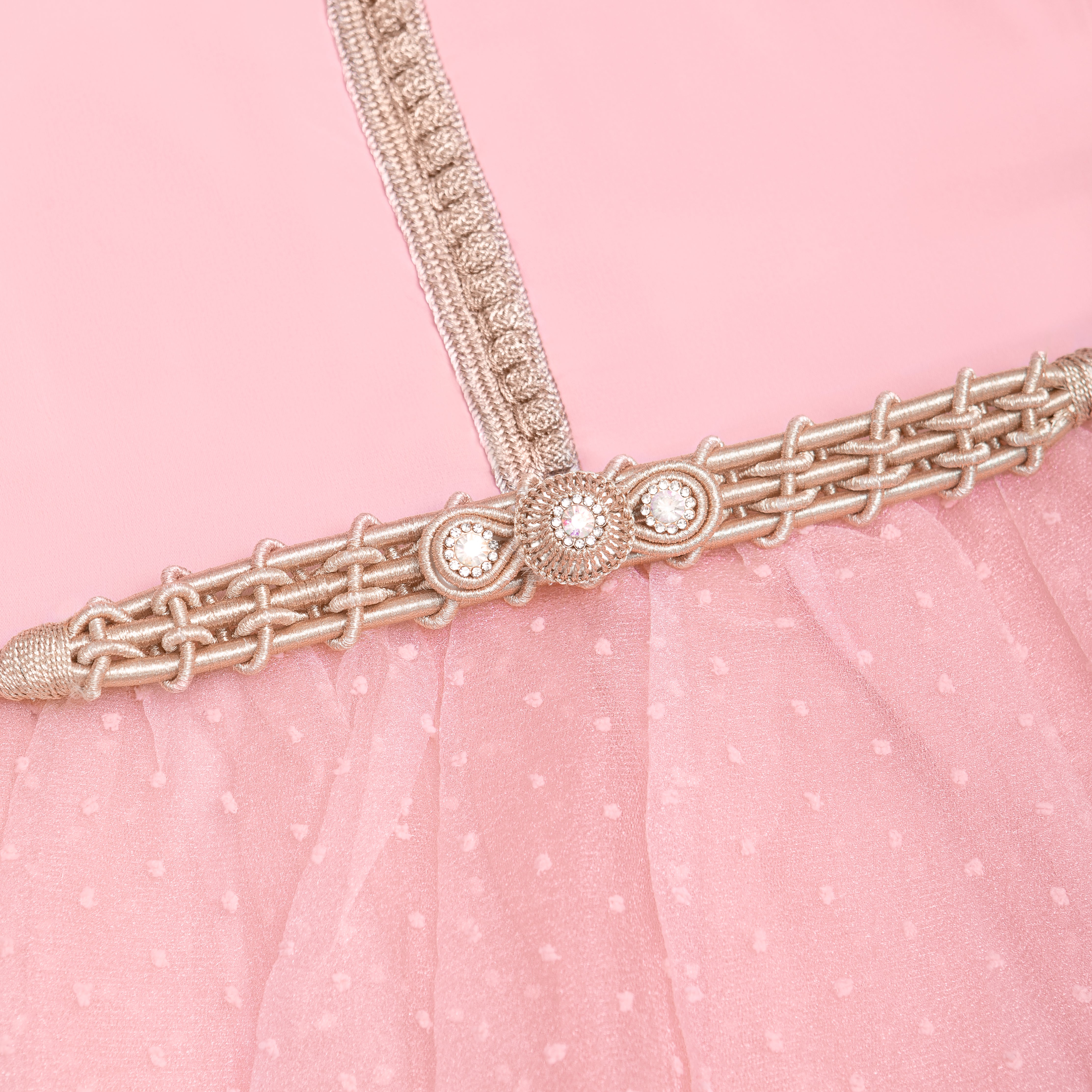 Caftan - Rose à pois pour fille Thumbnail 3