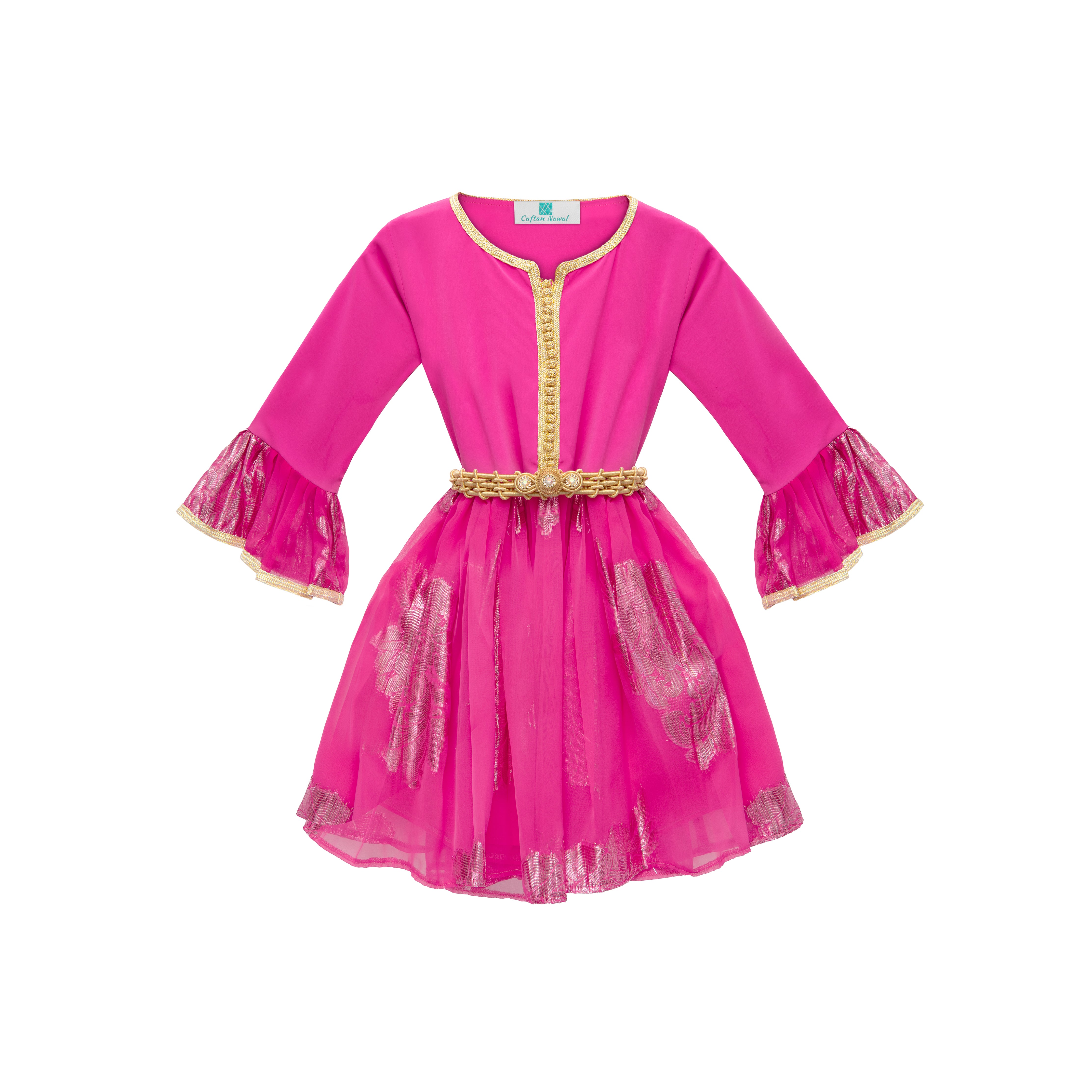 Caftan - Rose fuchsia pour fille Thumbnail 2