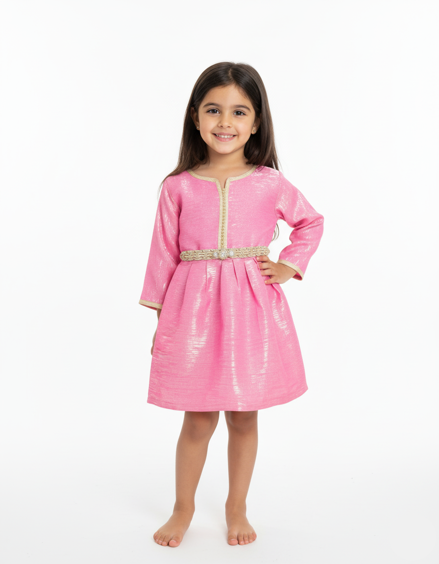 Caftan - Rose indien pour fille — Haute Couture Marocaine Orabeldi