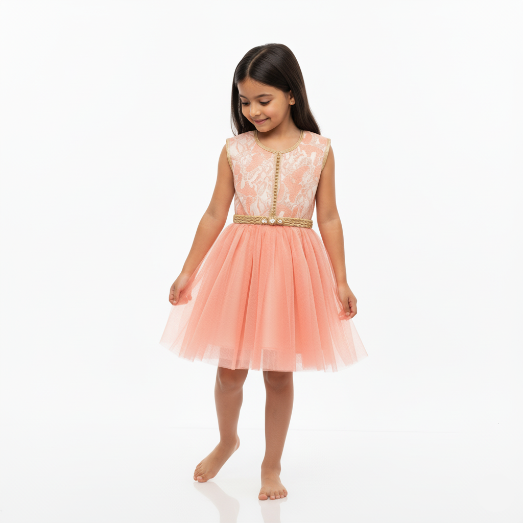 Caftan - Rose Juliet pour fille — Haute Couture Marocaine Orabeldi