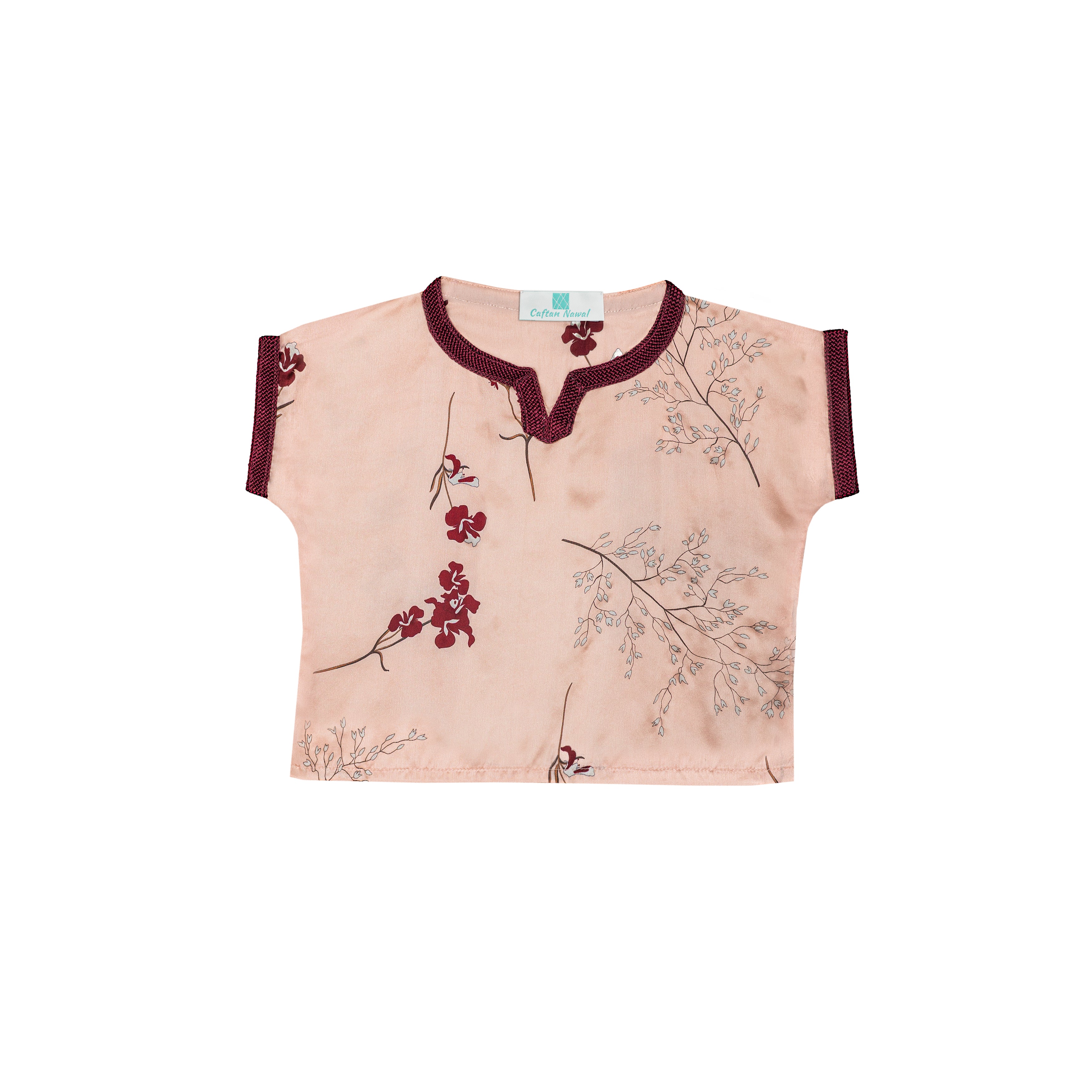 Caftan - Rose peach pour fille Thumbnail 4