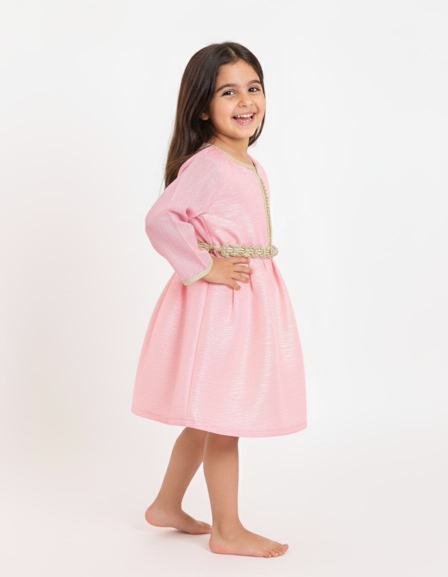 Caftan - Rose pour fille — Haute Couture Marocaine Orabeldi