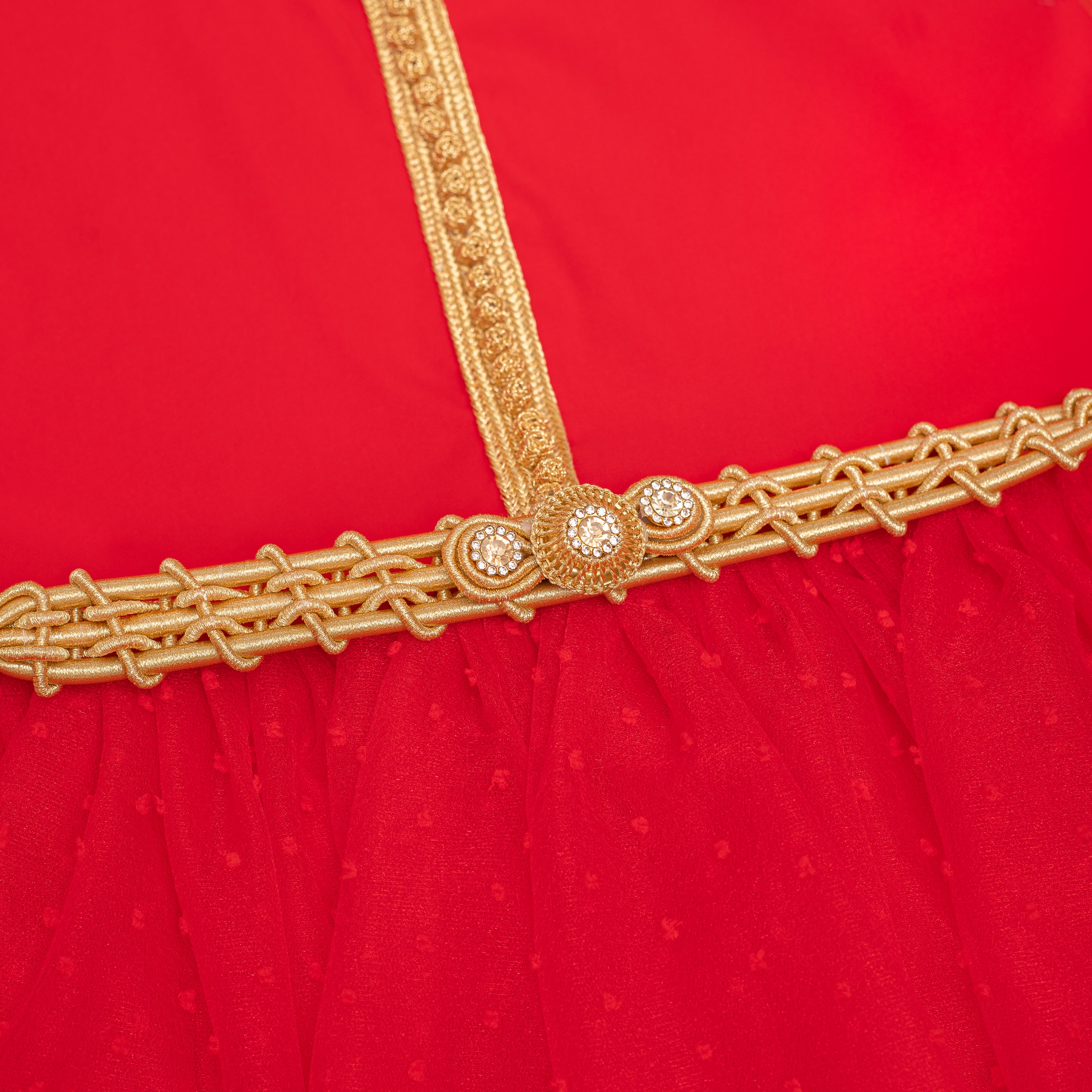 Caftan - Rouge à pois pour fille Thumbnail 4