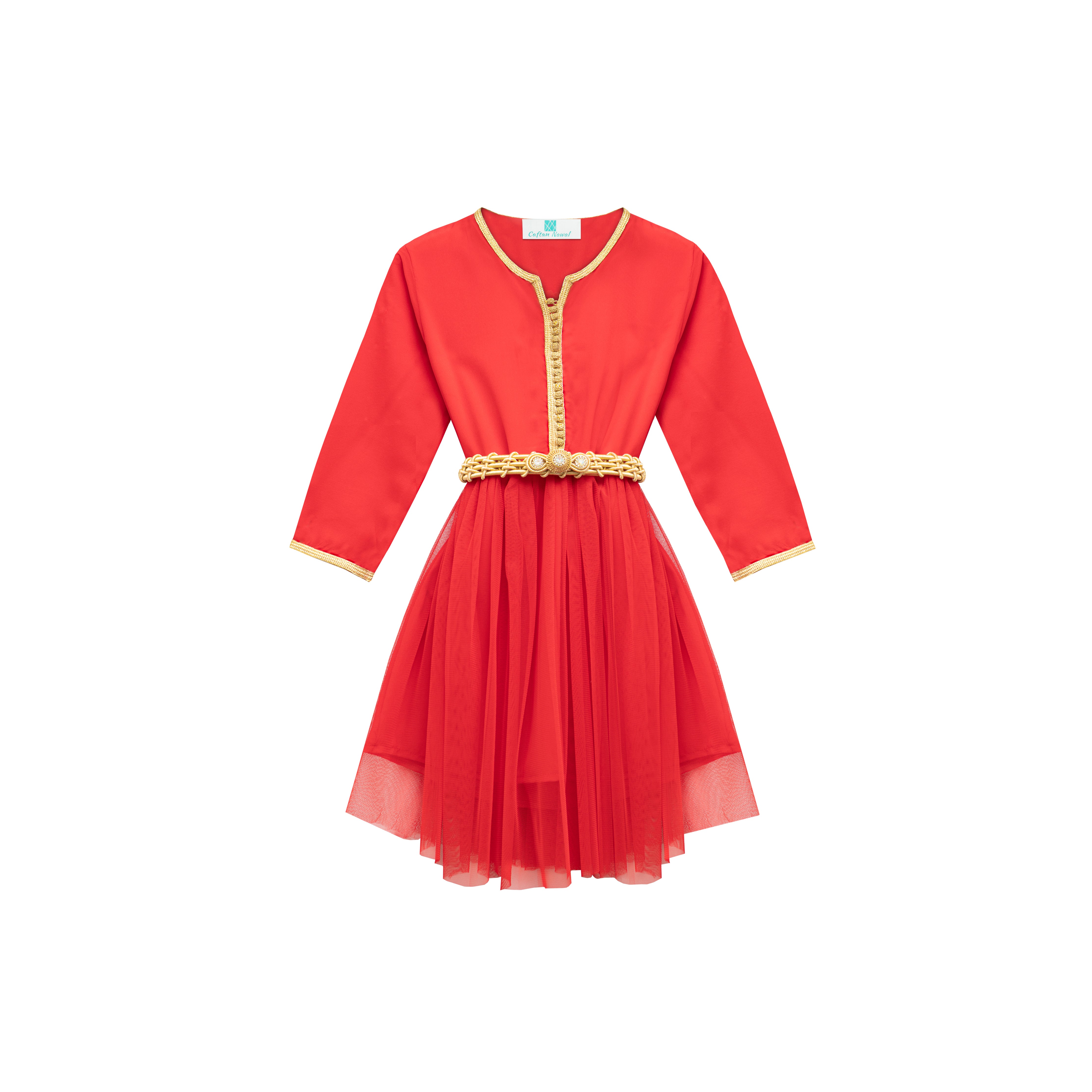 Caftan - Rouge pour fille Thumbnail 2