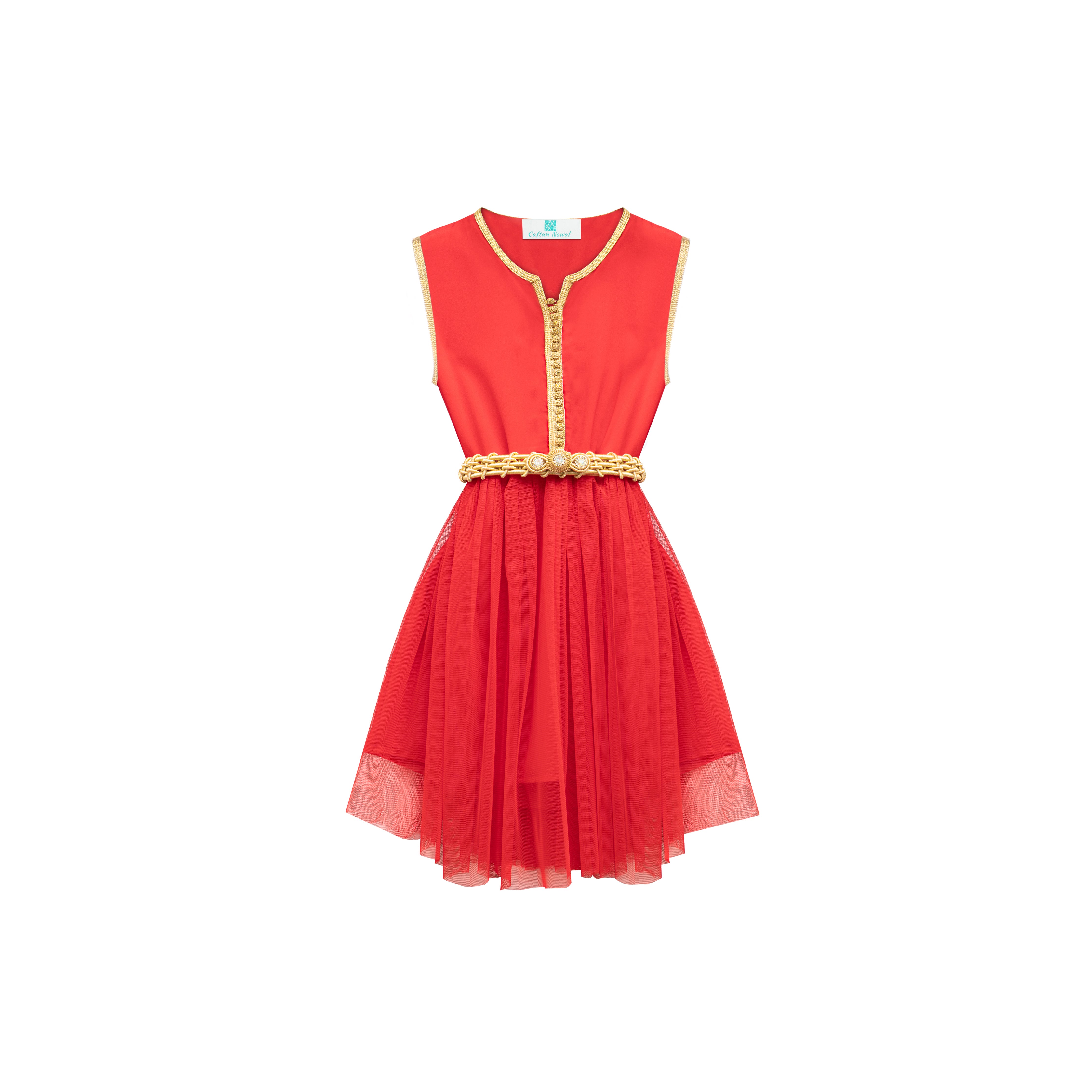 Caftan - Rouge pour fille Thumbnail 3