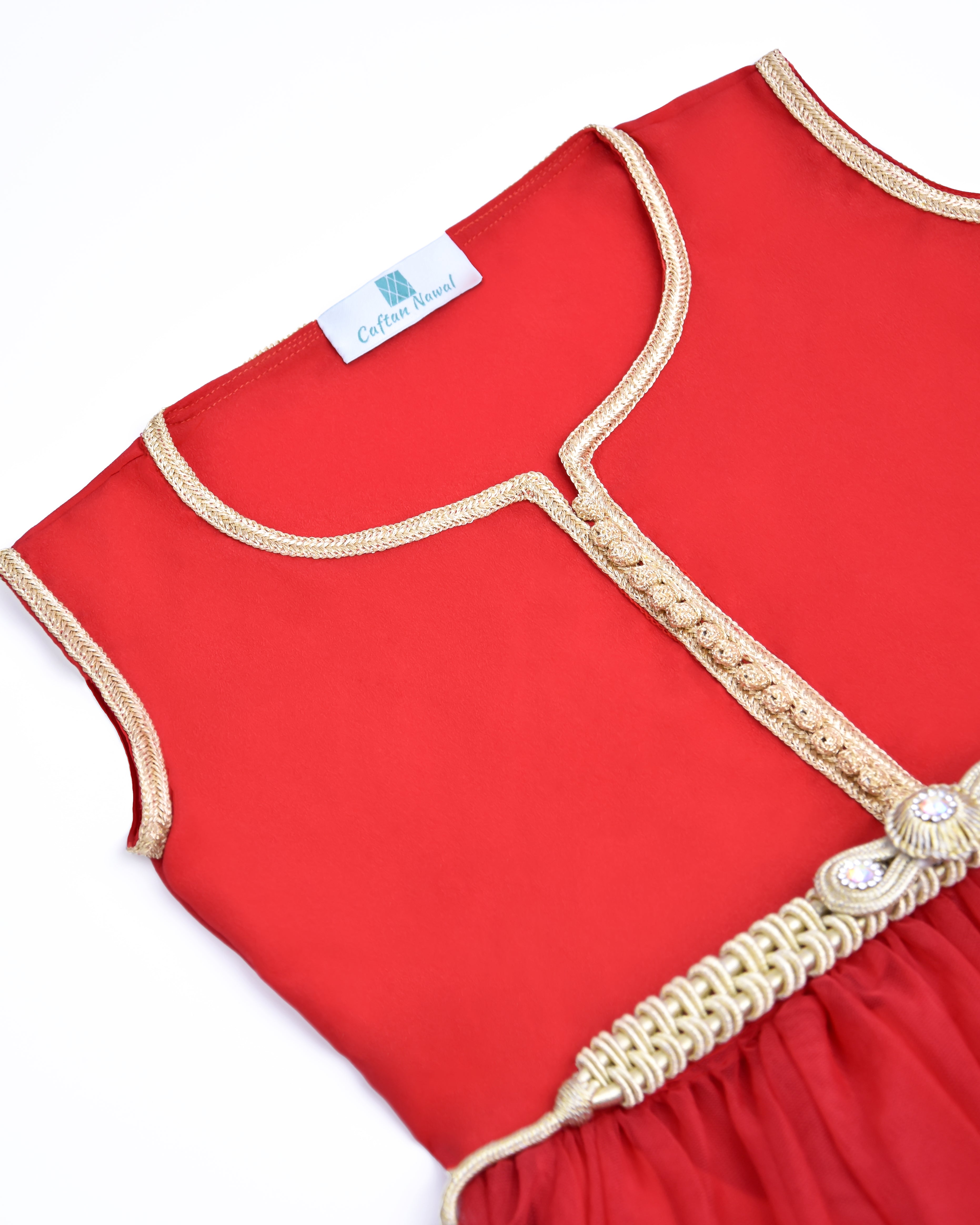 Caftan - Rouge pour fille Thumbnail 4