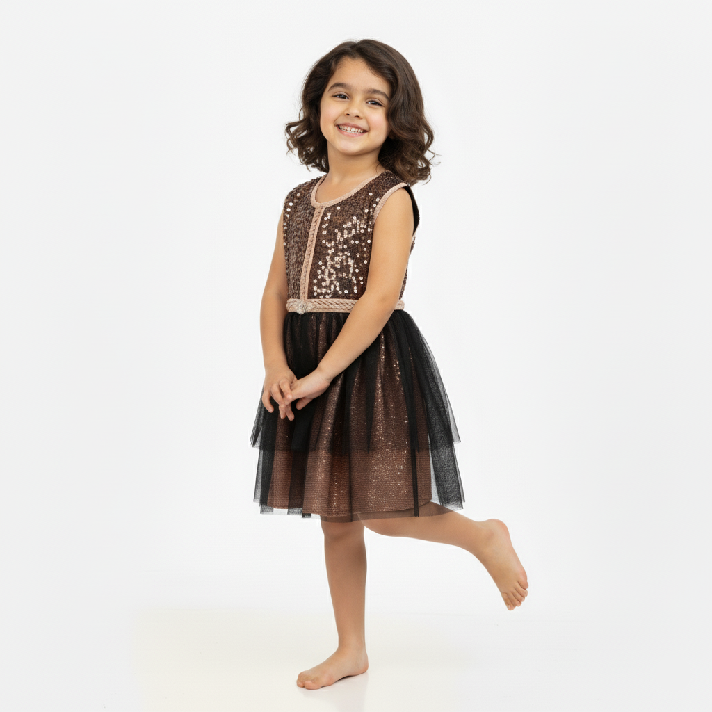Caftan - Saumon Eclat pour fille — Haute Couture Marocaine Orabeldi