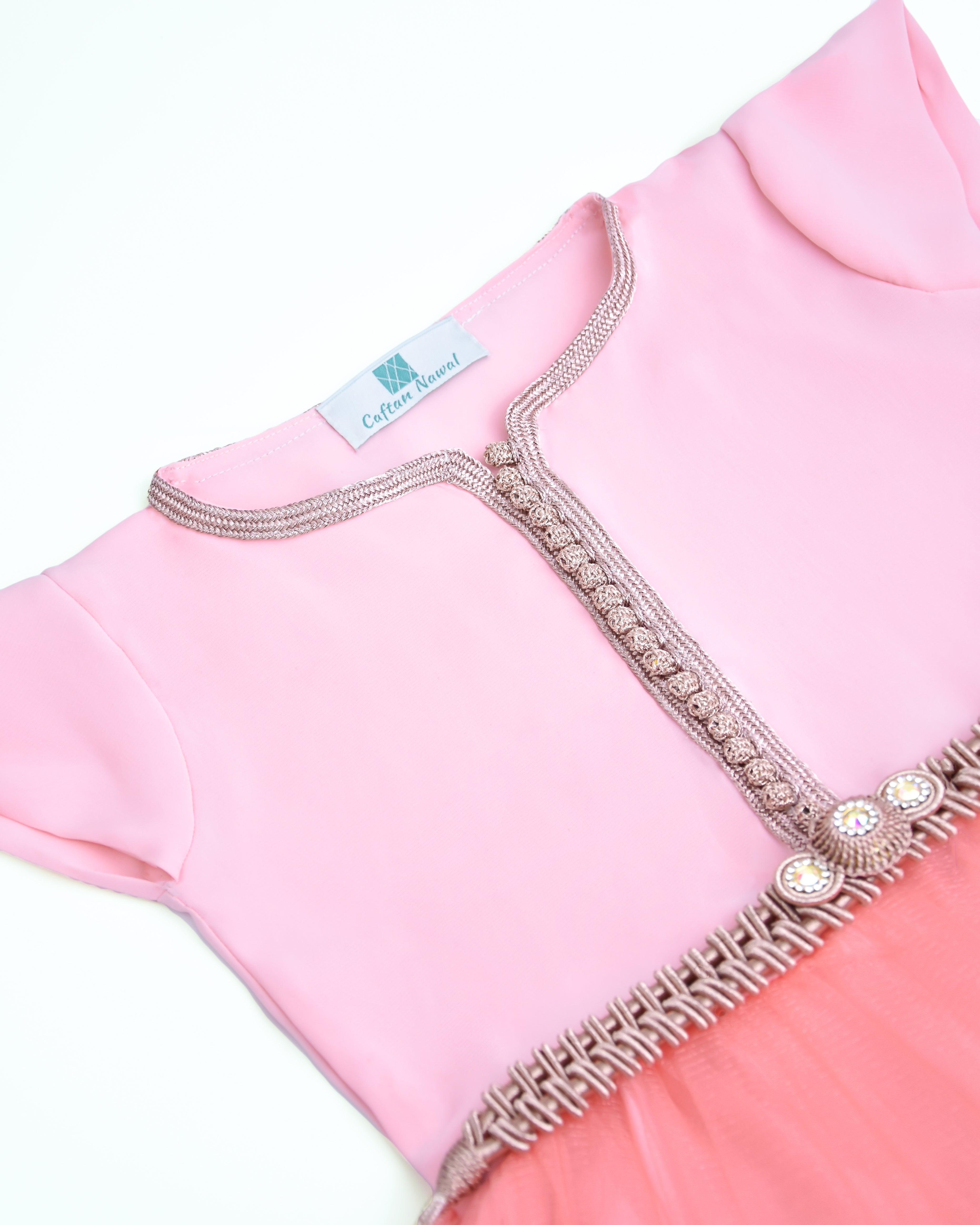 Caftan - Saumon rose pour fille Thumbnail 3