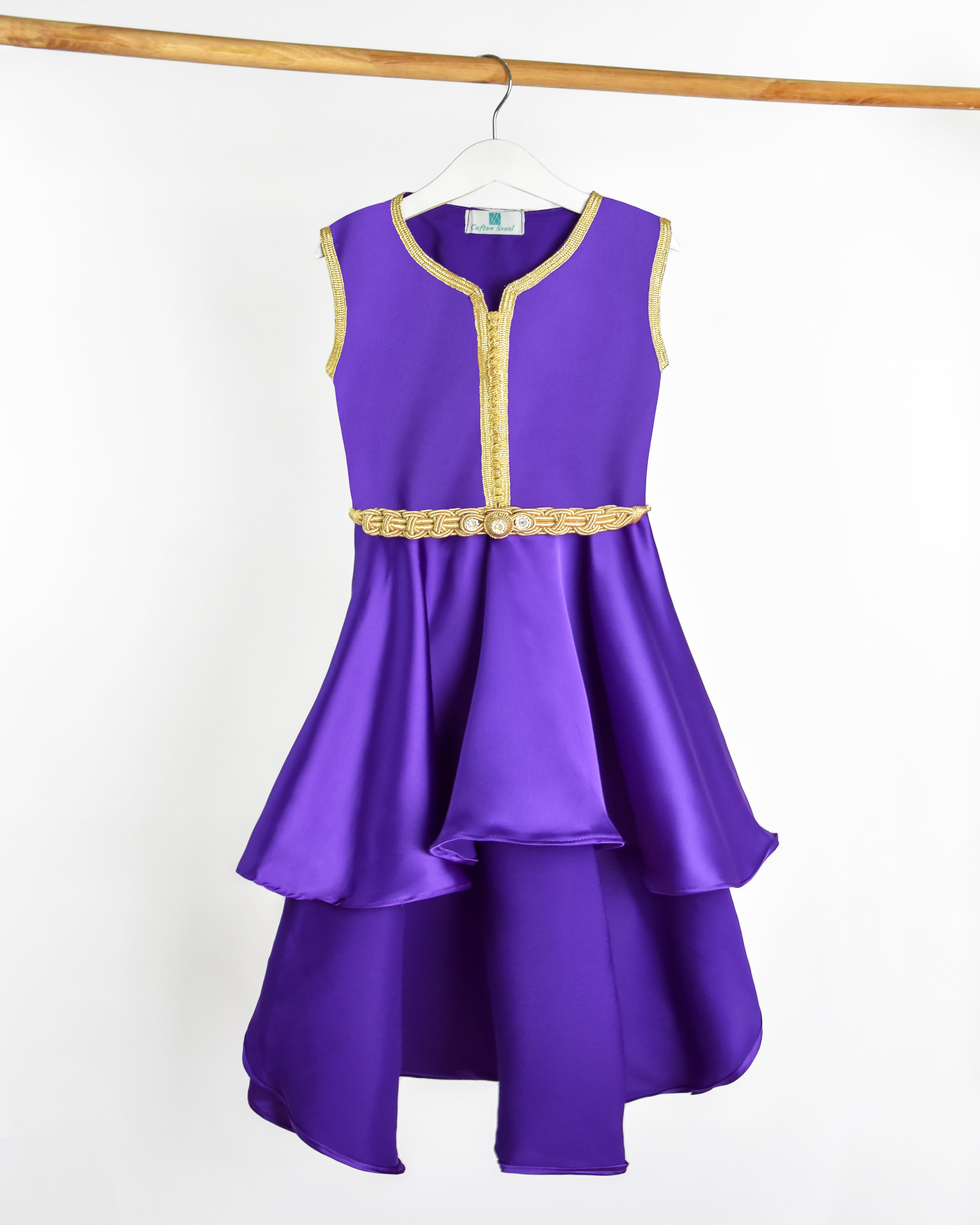 Caftan - Violet électrique pour fille — Collection Orabeldi Haute Couture