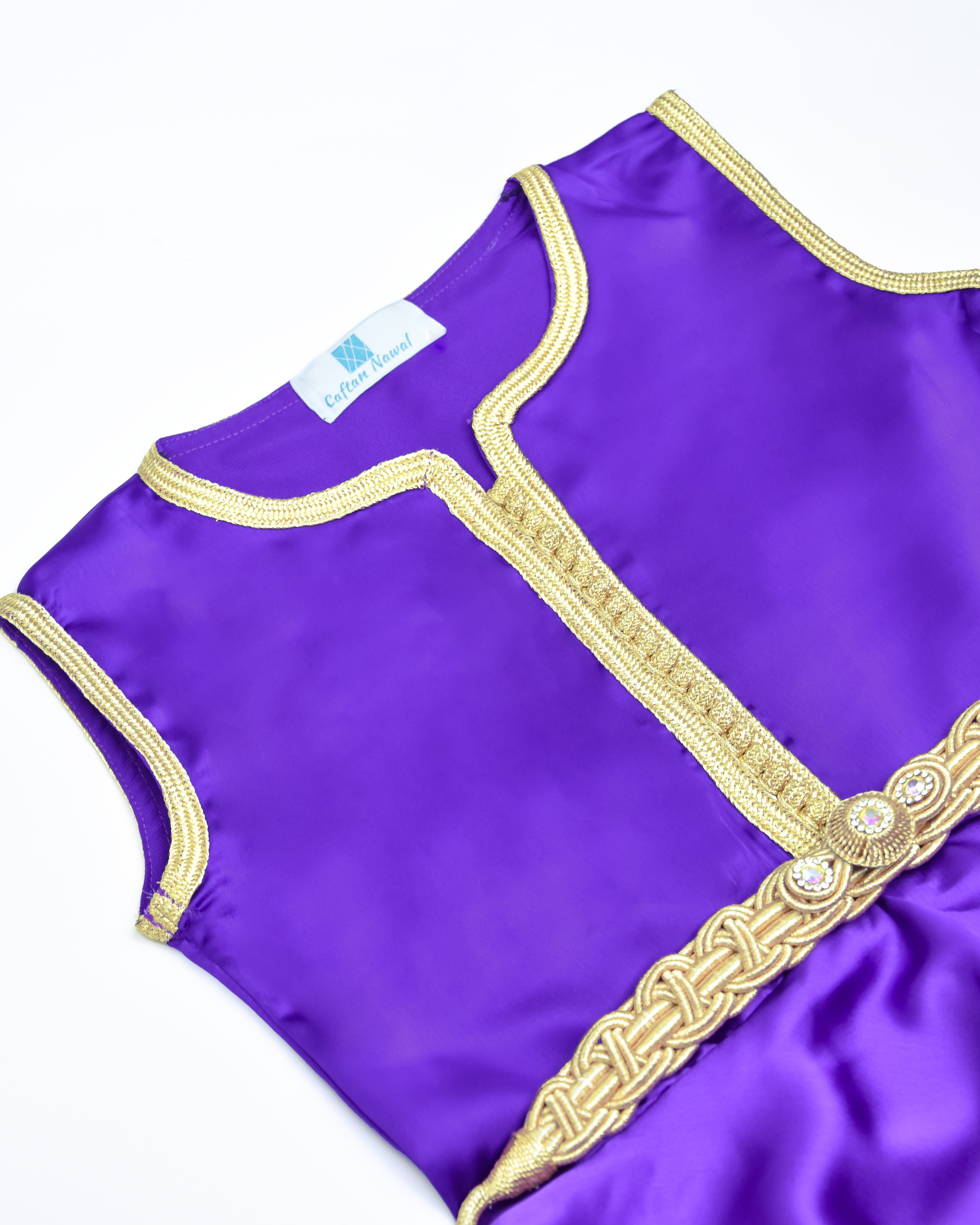 Caftan - Violet électrique pour fille Thumbnail 2