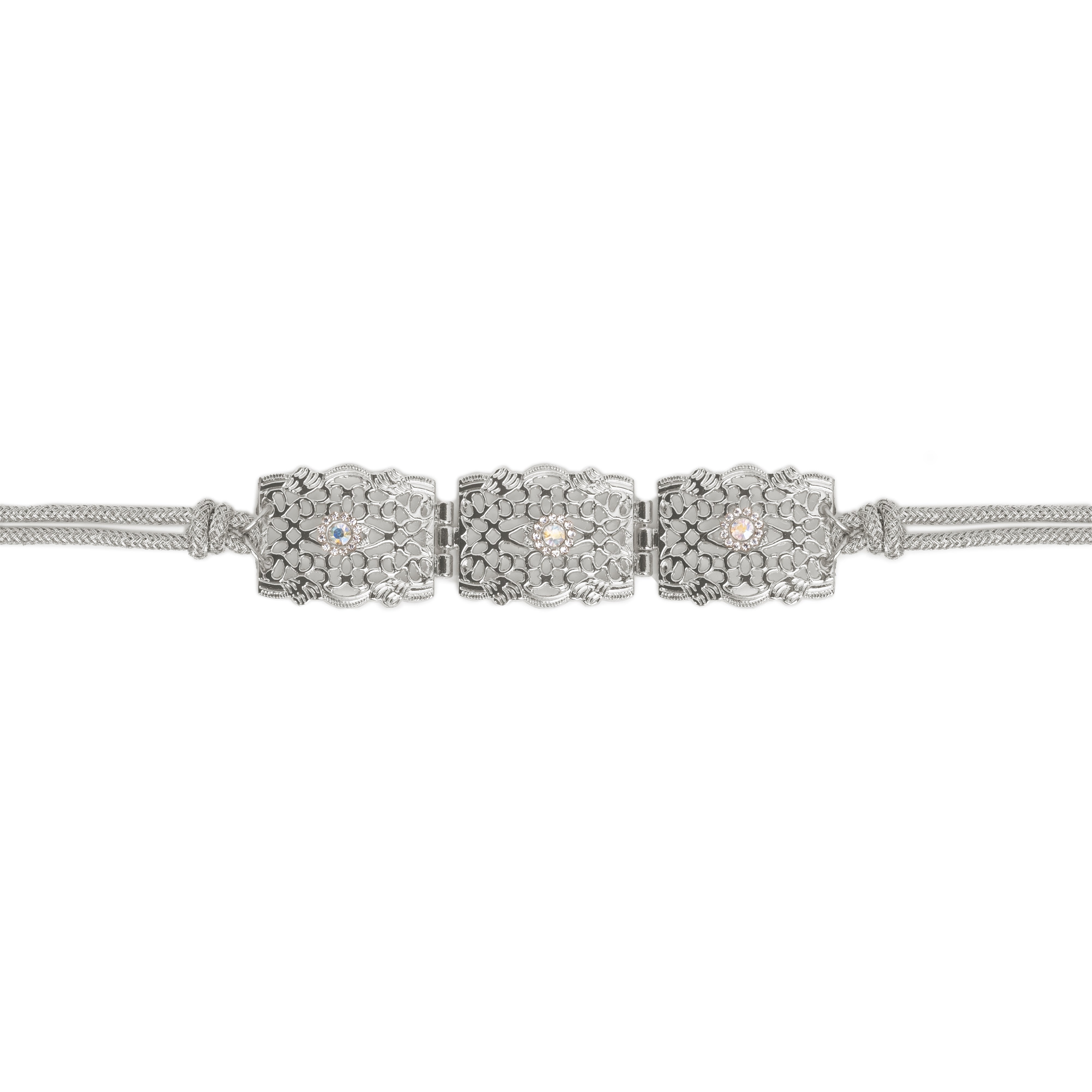 Ceinture - Mdamma Strass Argentée Thumbnail 2