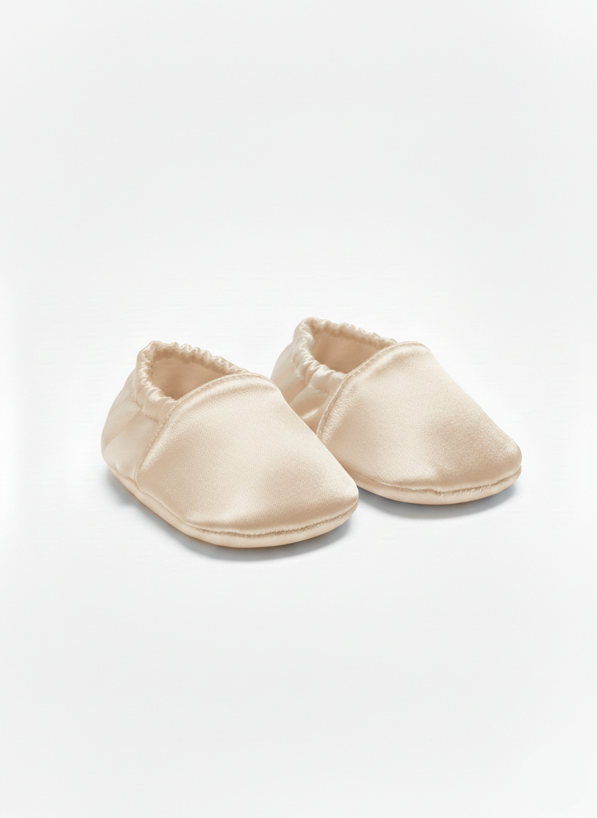 Chaussons Bébé - Beige Crème — Haute Couture Marocaine Orabeldi