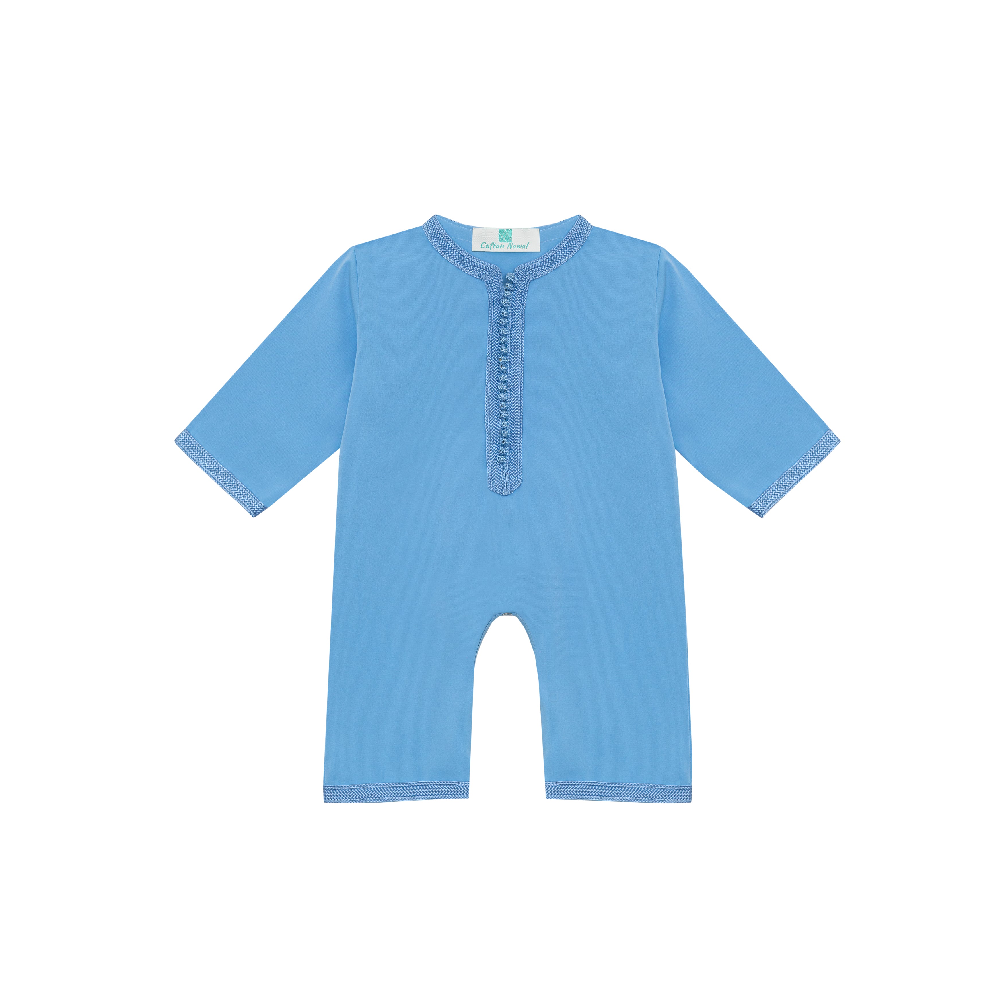 Grenouillère - Bleu ciel pour bébé Thumbnail 3