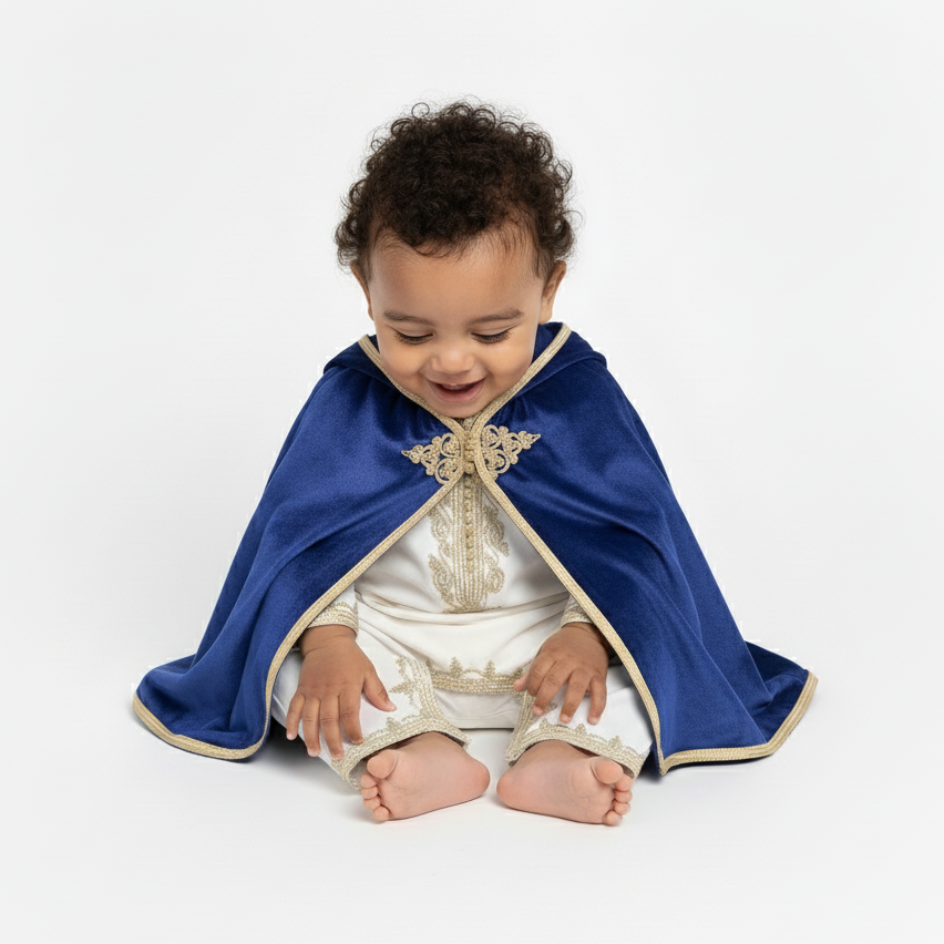 Grenouillère - Bleu pour bébé — Haute Couture Marocaine Orabeldi