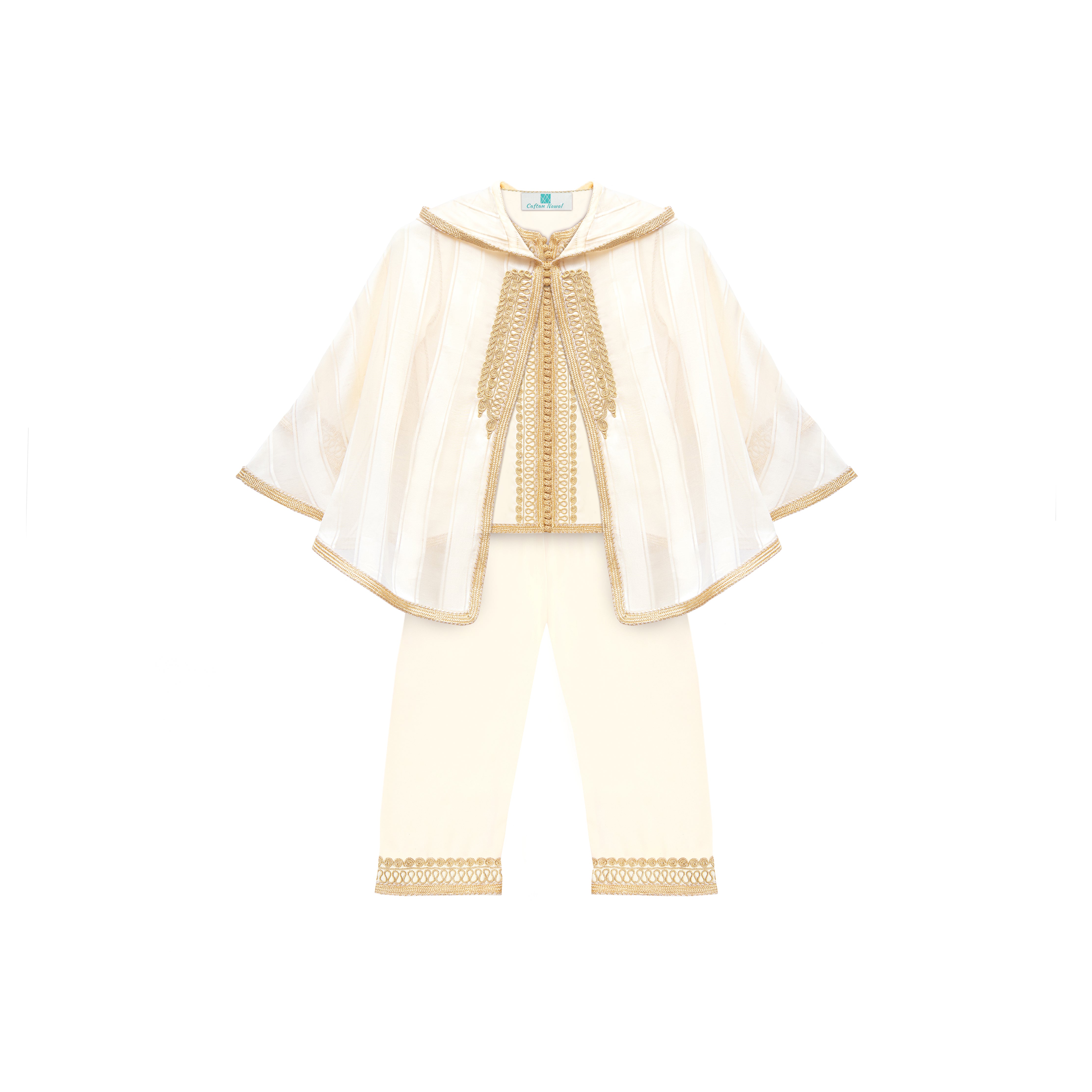 Jabador - Beige pour enfant — Haute Couture Marocaine Orabeldi
