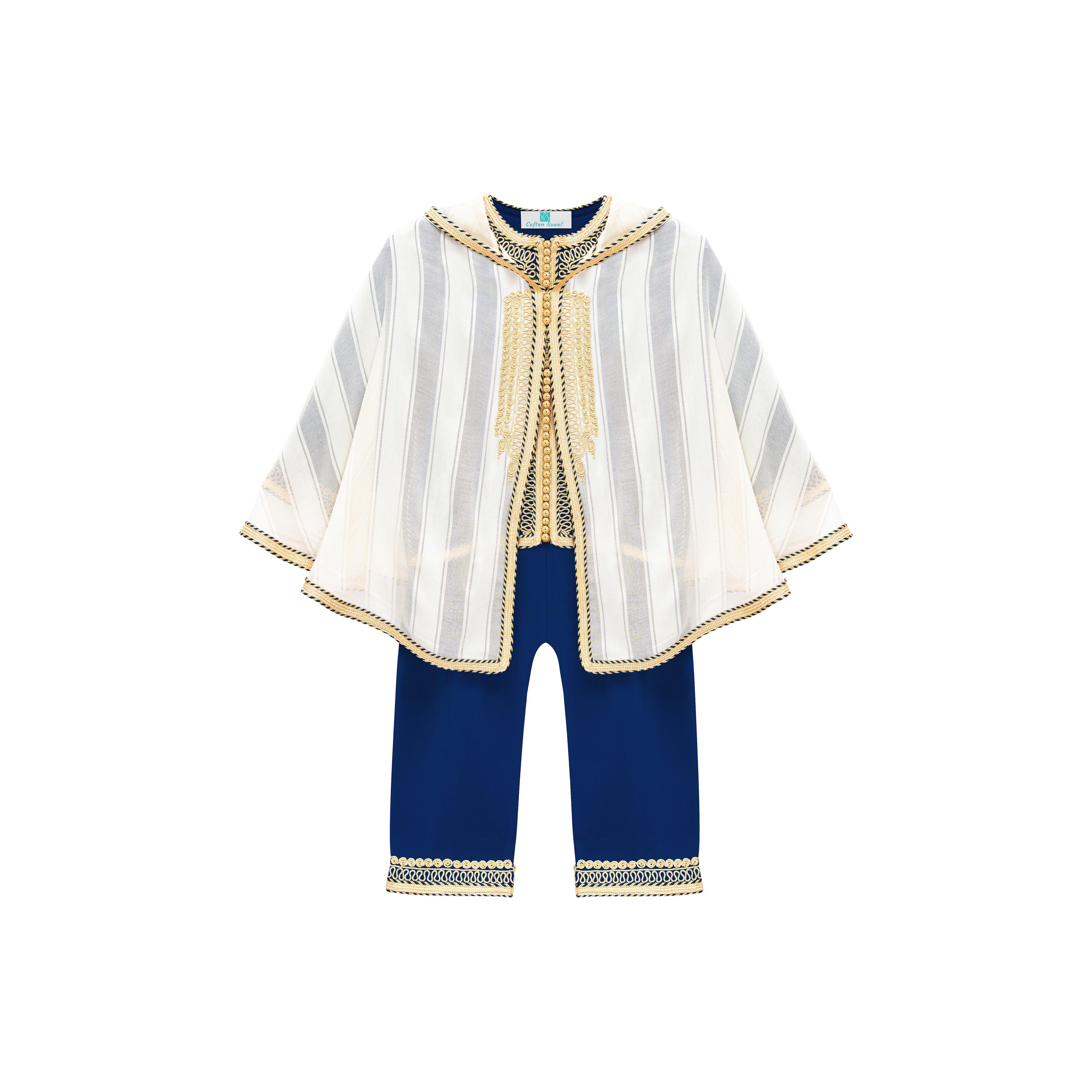 Jabador - Bleu marine pour enfant — Haute Couture Marocaine Orabeldi