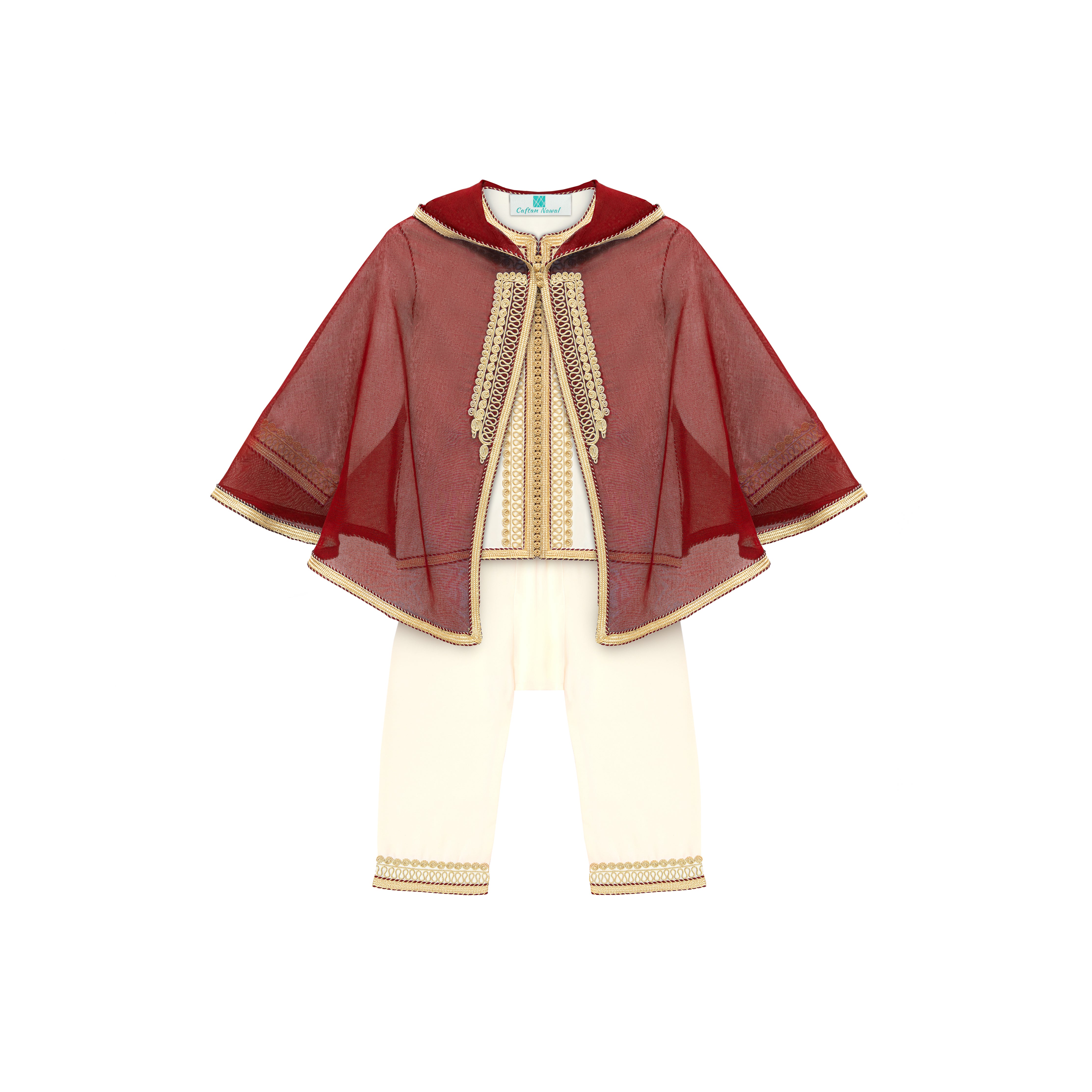 Jabador - Bordeaux pour enfant — Haute Couture Marocaine Orabeldi