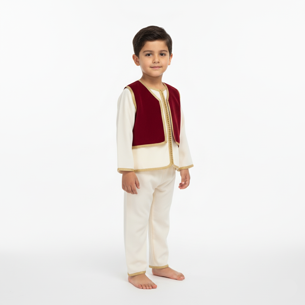 Jabador - Bordeaux pour garçon — Haute Couture Marocaine Orabeldi