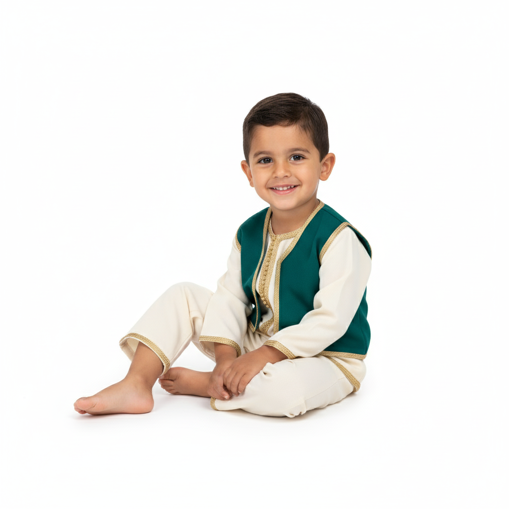Jabador - Deep aqua pour garçon — Haute Couture Marocaine Orabeldi