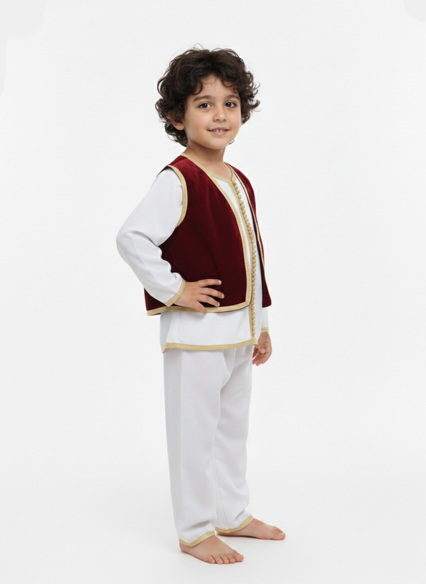 Jabador - Grenat pour enfant — Haute Couture Marocaine Orabeldi