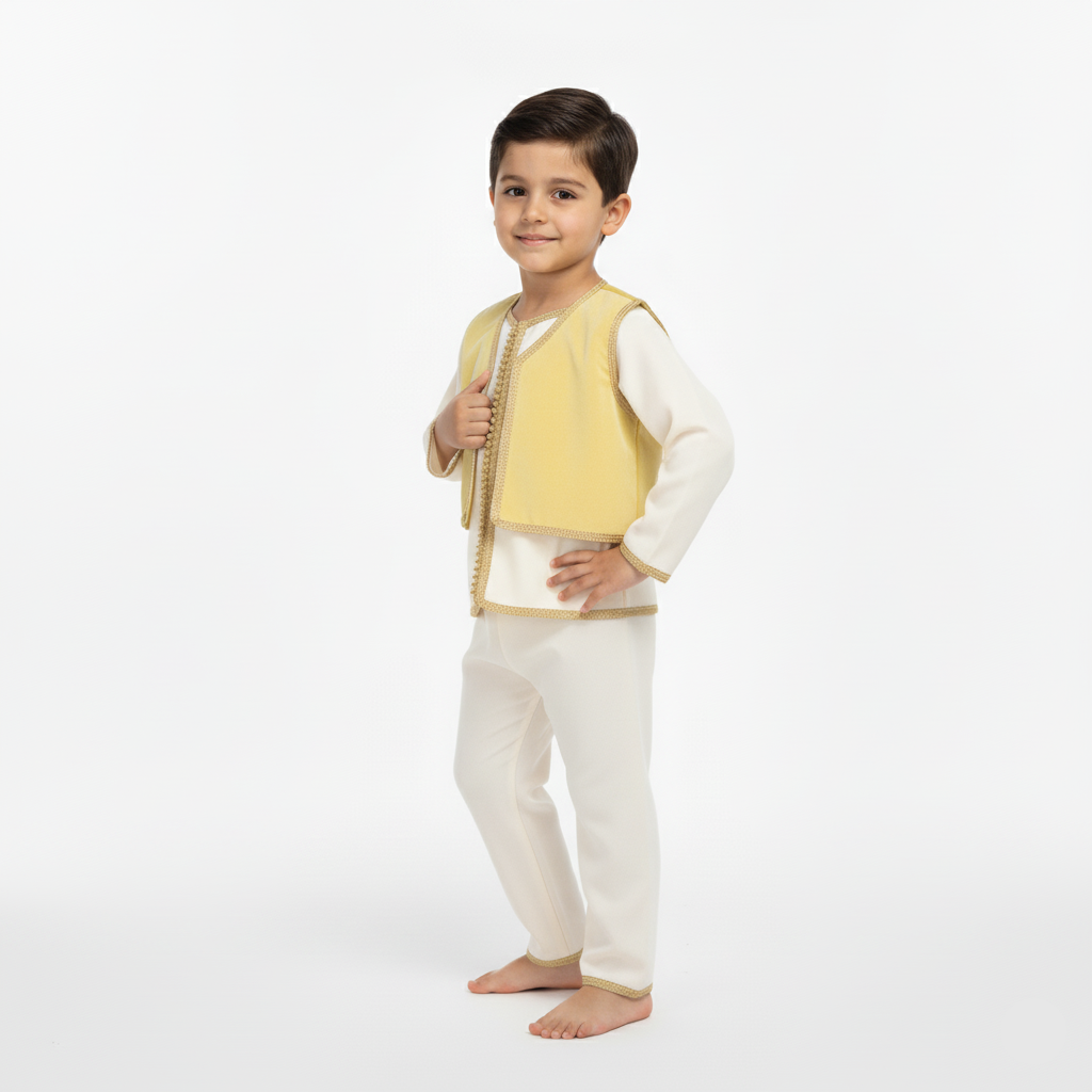 Jabador - Jaune Chalky pour enfant — Haute Couture Marocaine Orabeldi