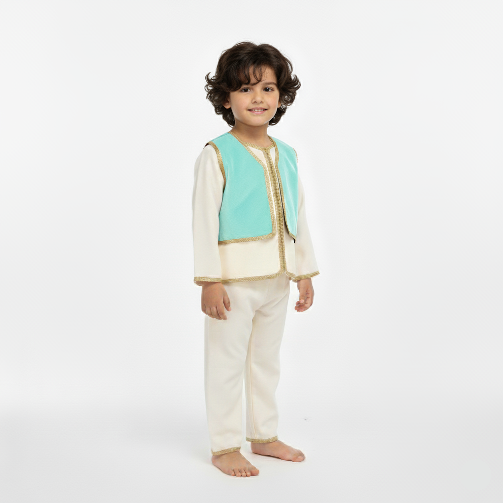 Jabador - Turquois pour enfant — Haute Couture Marocaine Orabeldi