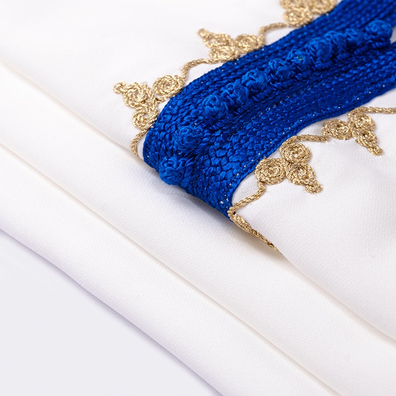 Jellaba Blanc bleu pour fille Thumbnail 4