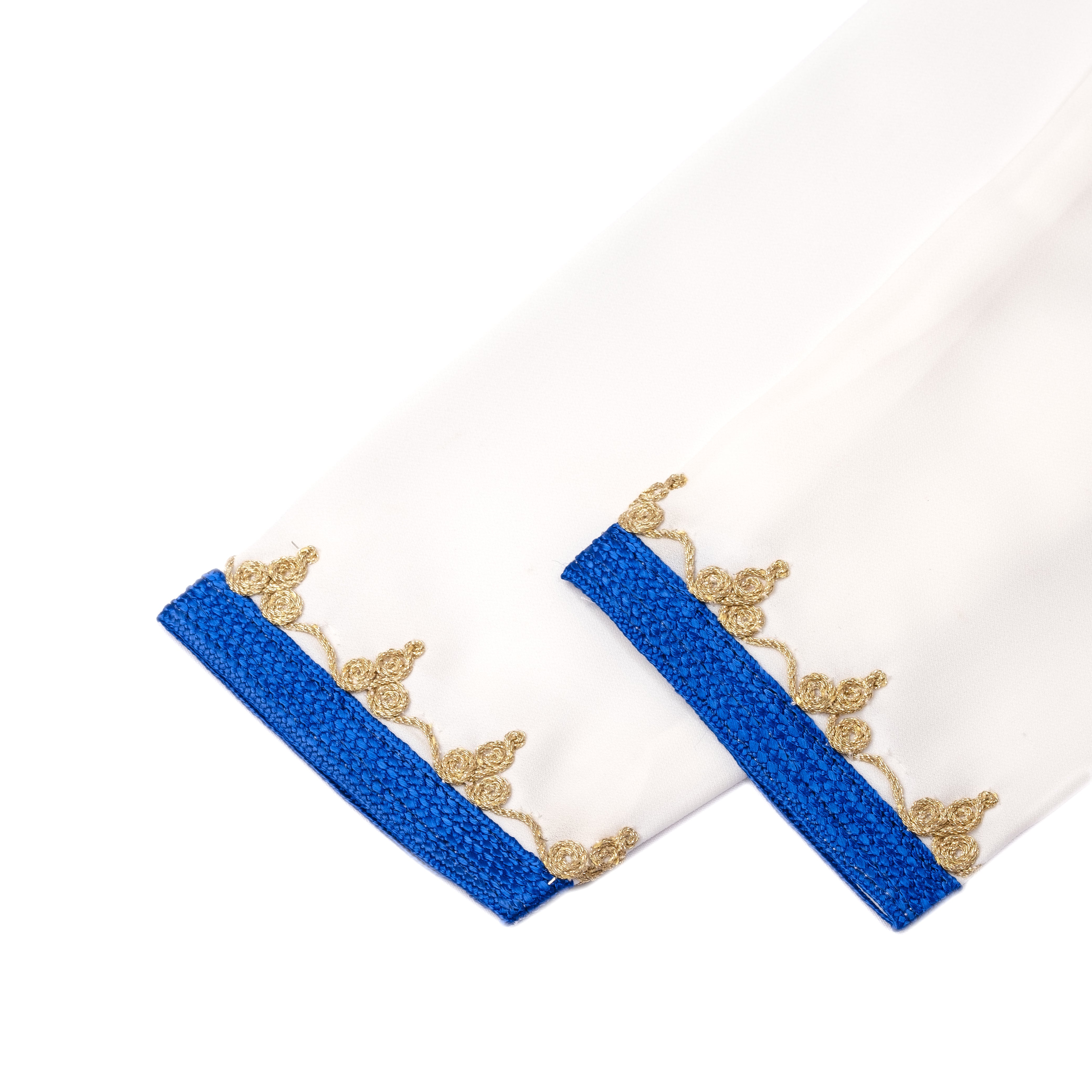 Jellaba Blanc bleu pour fille Thumbnail 5