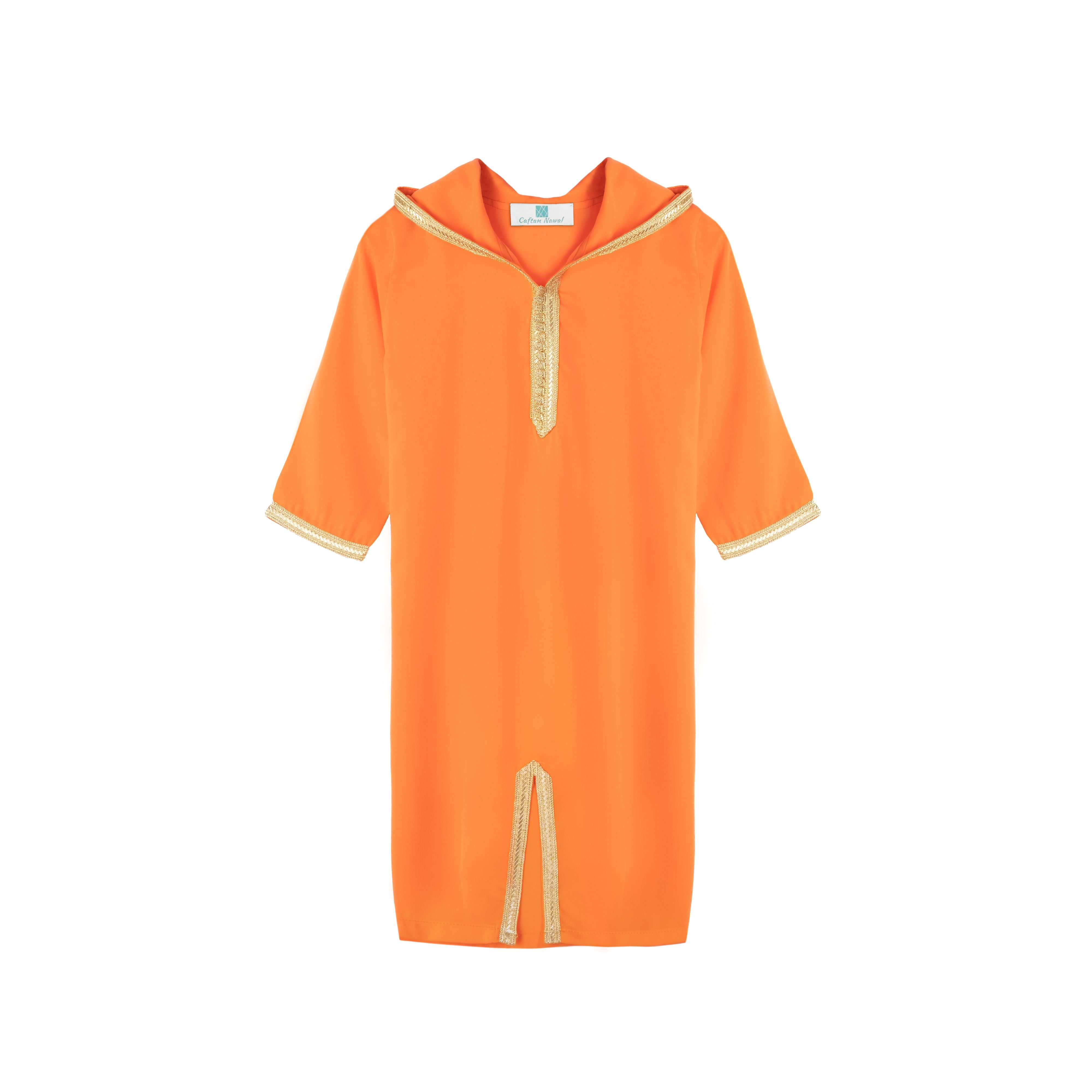 Jellaba Orange mango pour fille Thumbnail 2