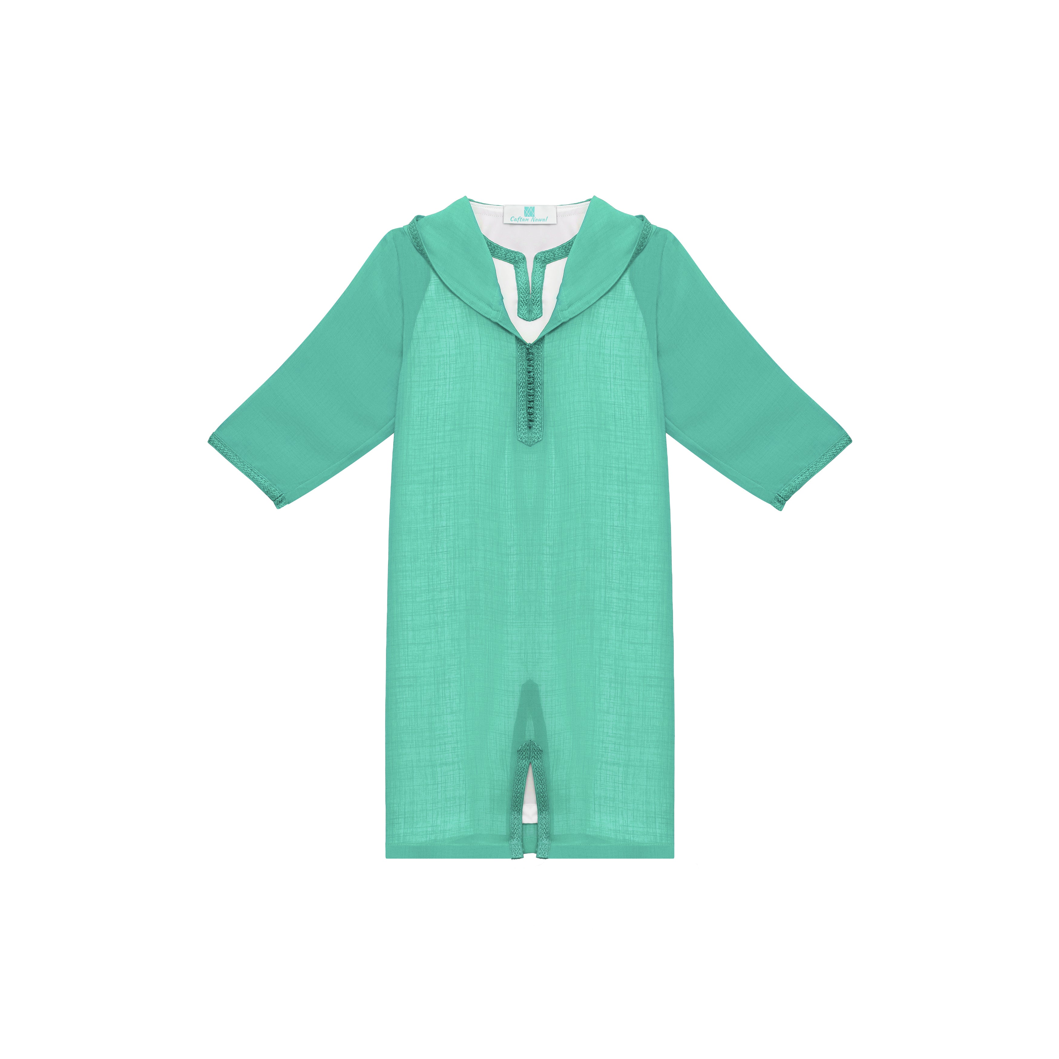 Jellaba Turquoise pour fille — Haute Couture Marocaine Orabeldi